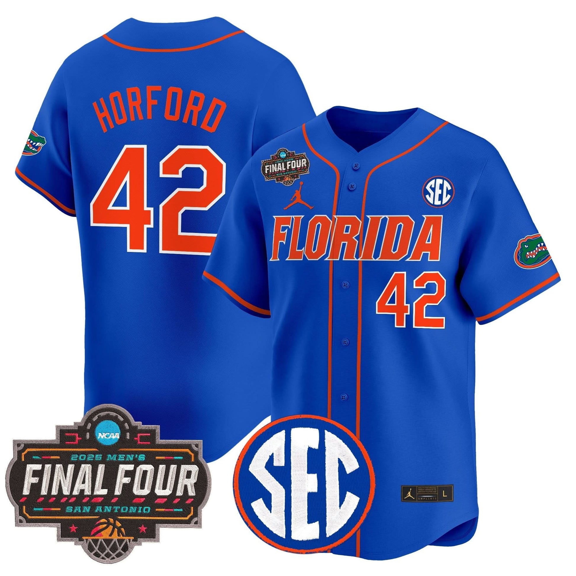 Florida Gators 2025 Final Four Patch Vapor Baseball Jersey - All Stitched