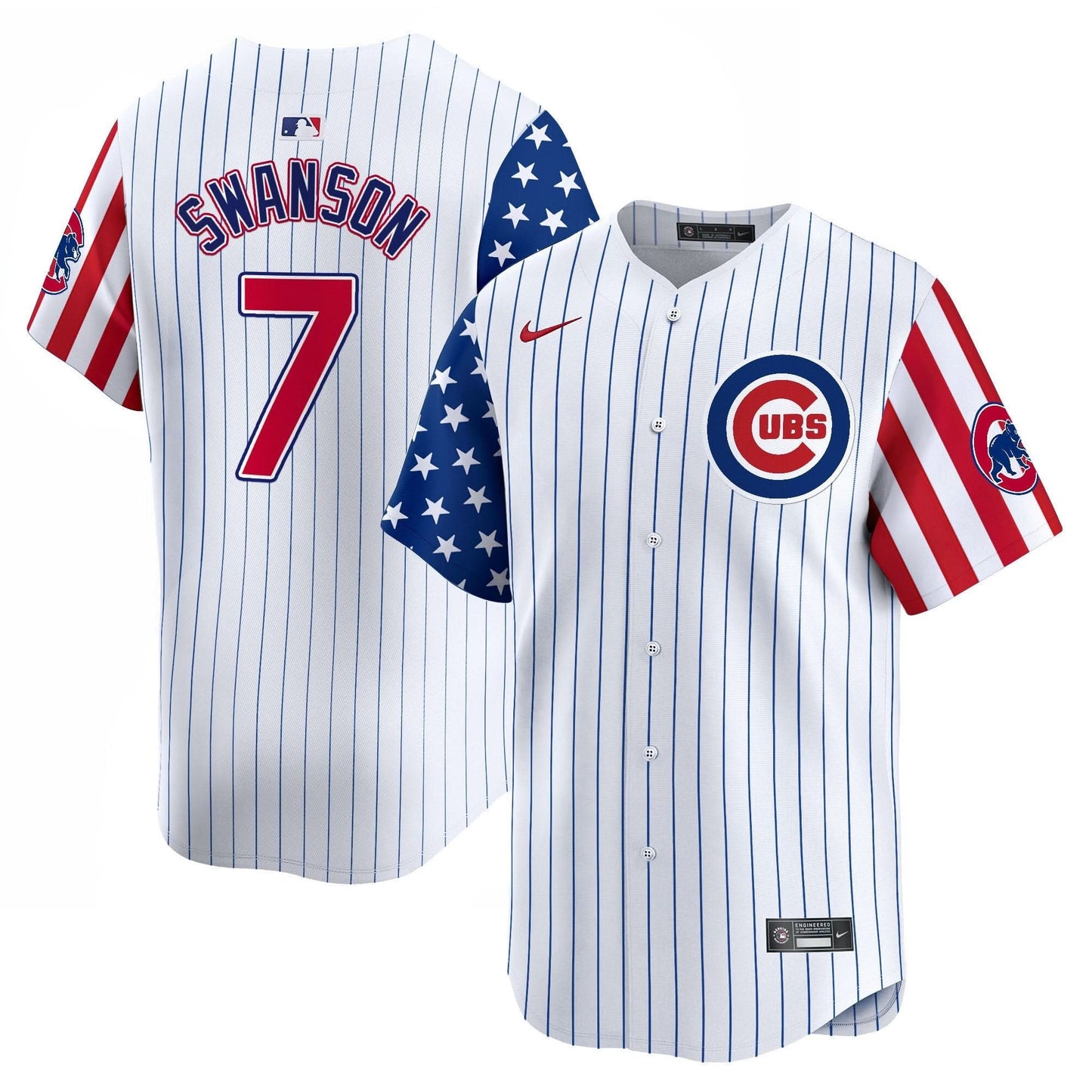 Chicago Cubs  2025 Independence Day Vapor Premier Limited Jersey - All Stitched