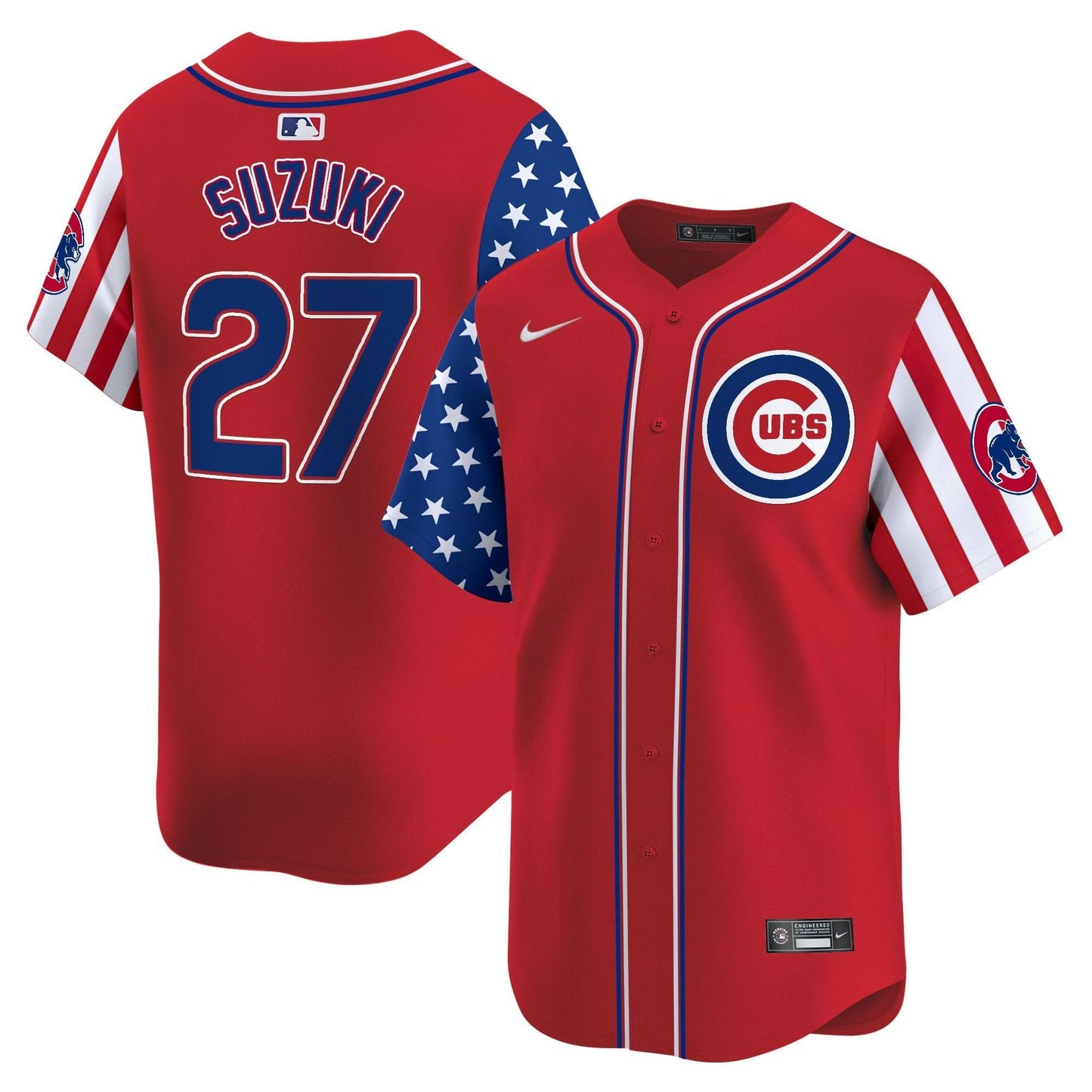 Chicago Cubs  2025 Independence Day Vapor Premier Limited Jersey - All Stitched