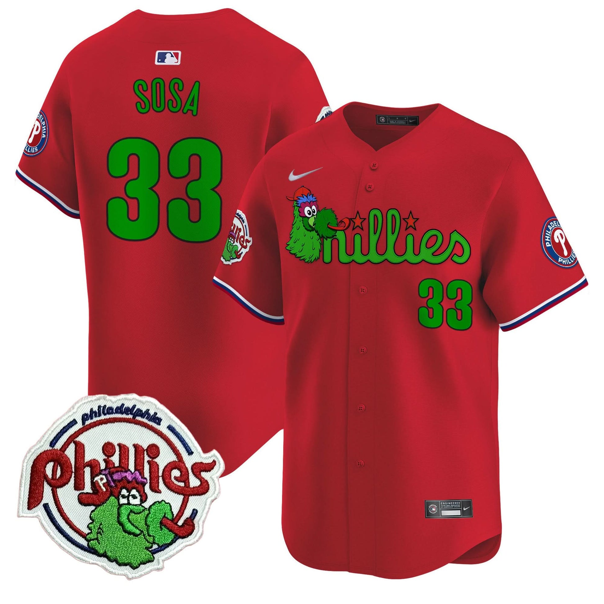 Phillies Phanatic Patch Vapor Premier Limited Jersey V3 - All Stitched