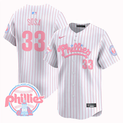 Phillies Bubblegum Pink Vapor Premier Limited Jersey - All Stitched