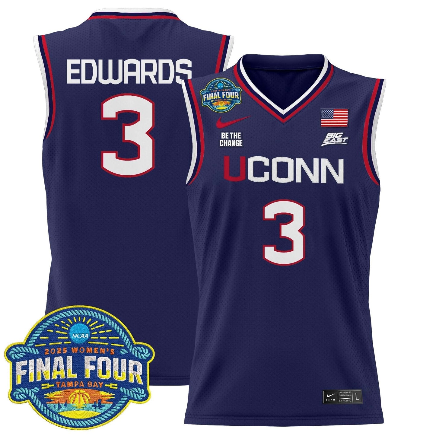 UConn Huskies 2025 Big Eat Women's Final Four Patch Lightweight Basketball Jersey - All Stitched