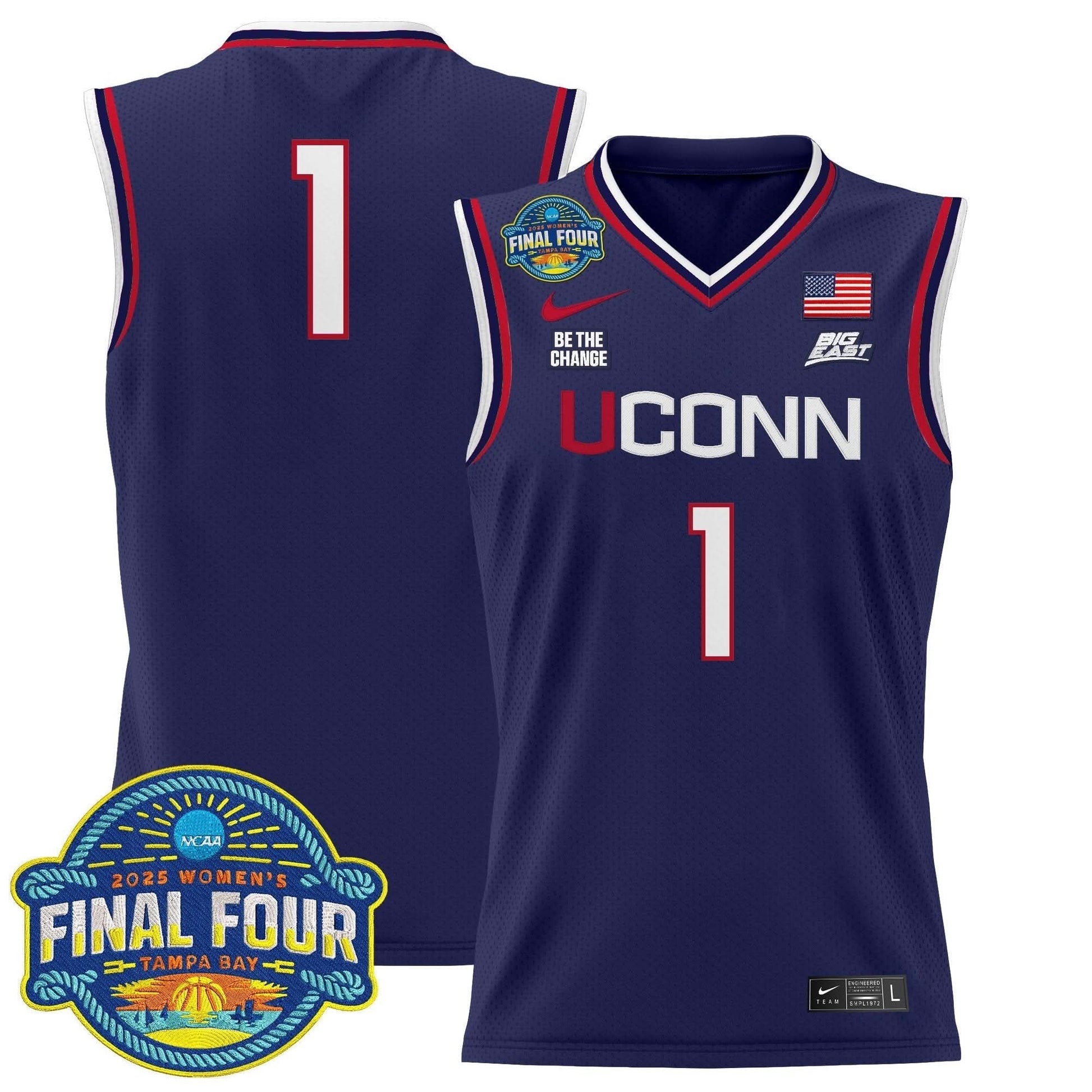 UConn Huskies 2025 Big Eat Women's Final Four Patch Lightweight Basketball Jersey - All Stitched