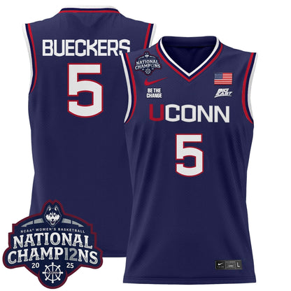 UConn Huskies 2025 Women's National Champions Patch Lightweight Basketball Jersey - All Stitched