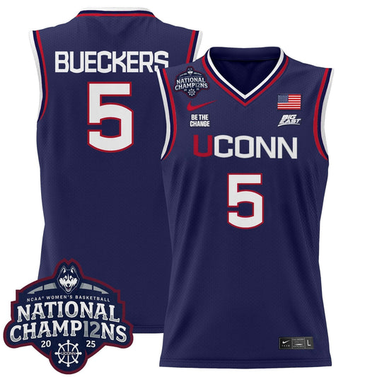 UConn Huskies 2025 Women's National Champions Patch Lightweight Basketball Jersey - All Stitched