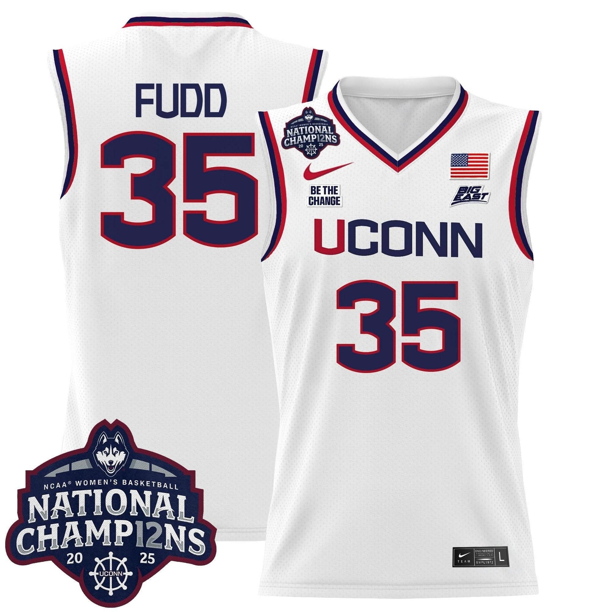UConn Huskies 2025 Women's National Champions Patch Lightweight Basketball Jersey - All Stitched