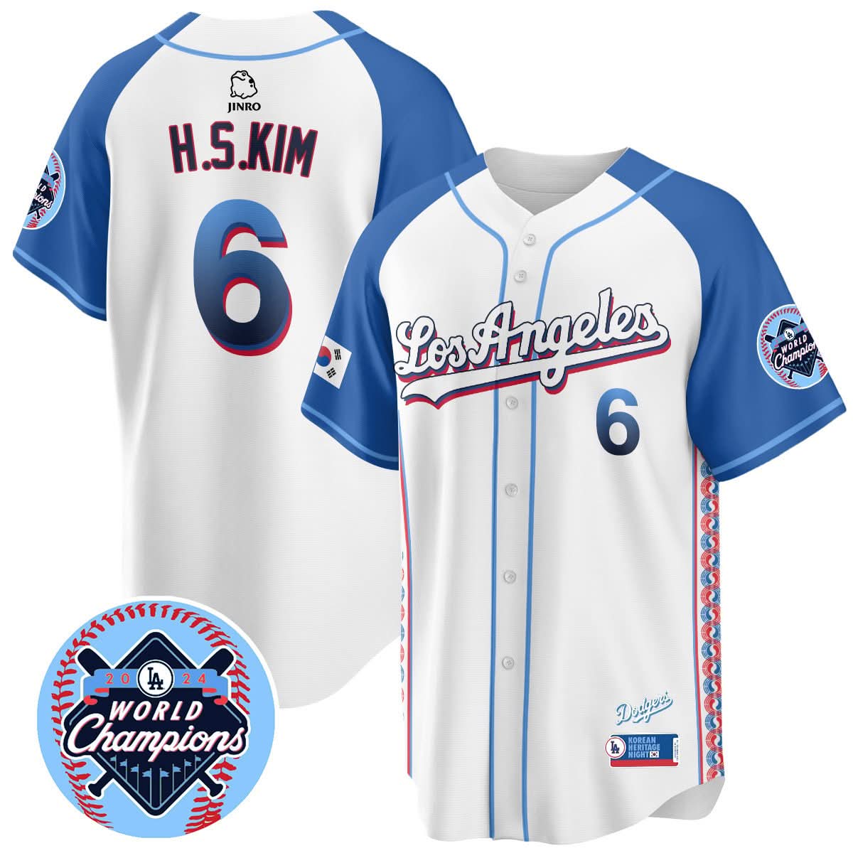 Los Angeles Dodgers Korean Heritage Night Jersey - All Stitched