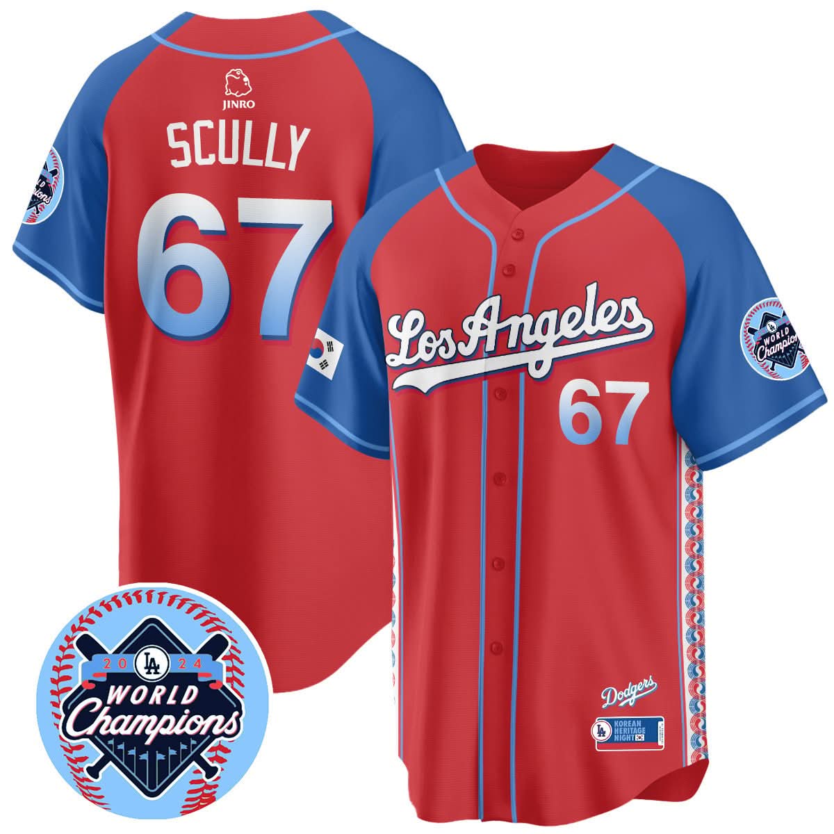 Los Angeles Dodgers Korean Heritage Night Jersey - All Stitched