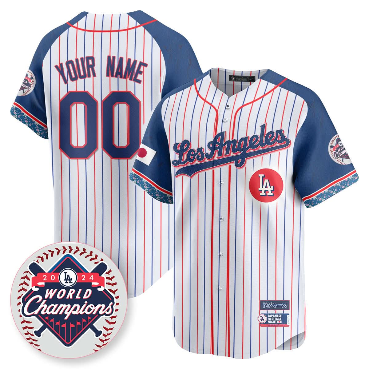 Custom Gender/Name Los Angeles Dodgers Japanese Heritage Night Jersey - All Stitched