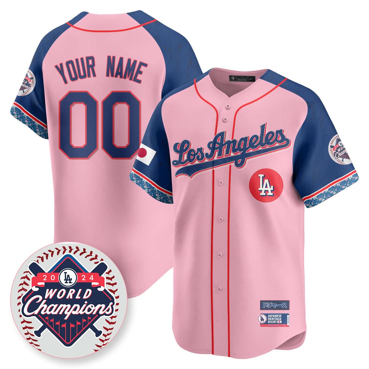 Custom Gender/Name Los Angeles Dodgers Japanese Heritage Night Jersey - All Stitched