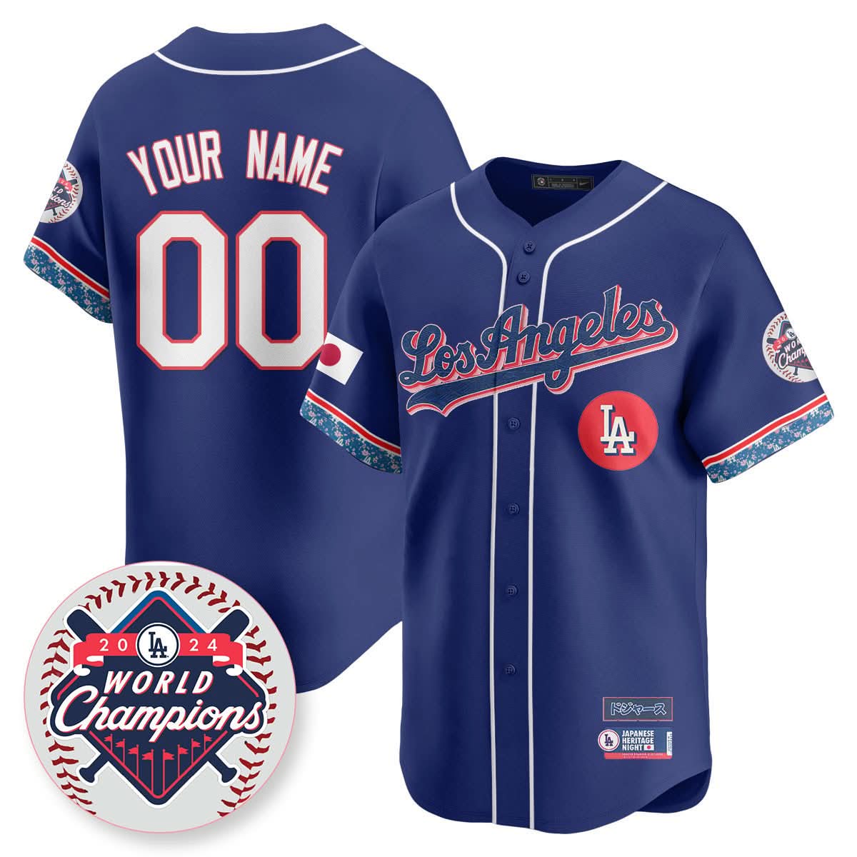 Custom Gender/Name Los Angeles Dodgers Japanese Heritage Night Jersey - All Stitched