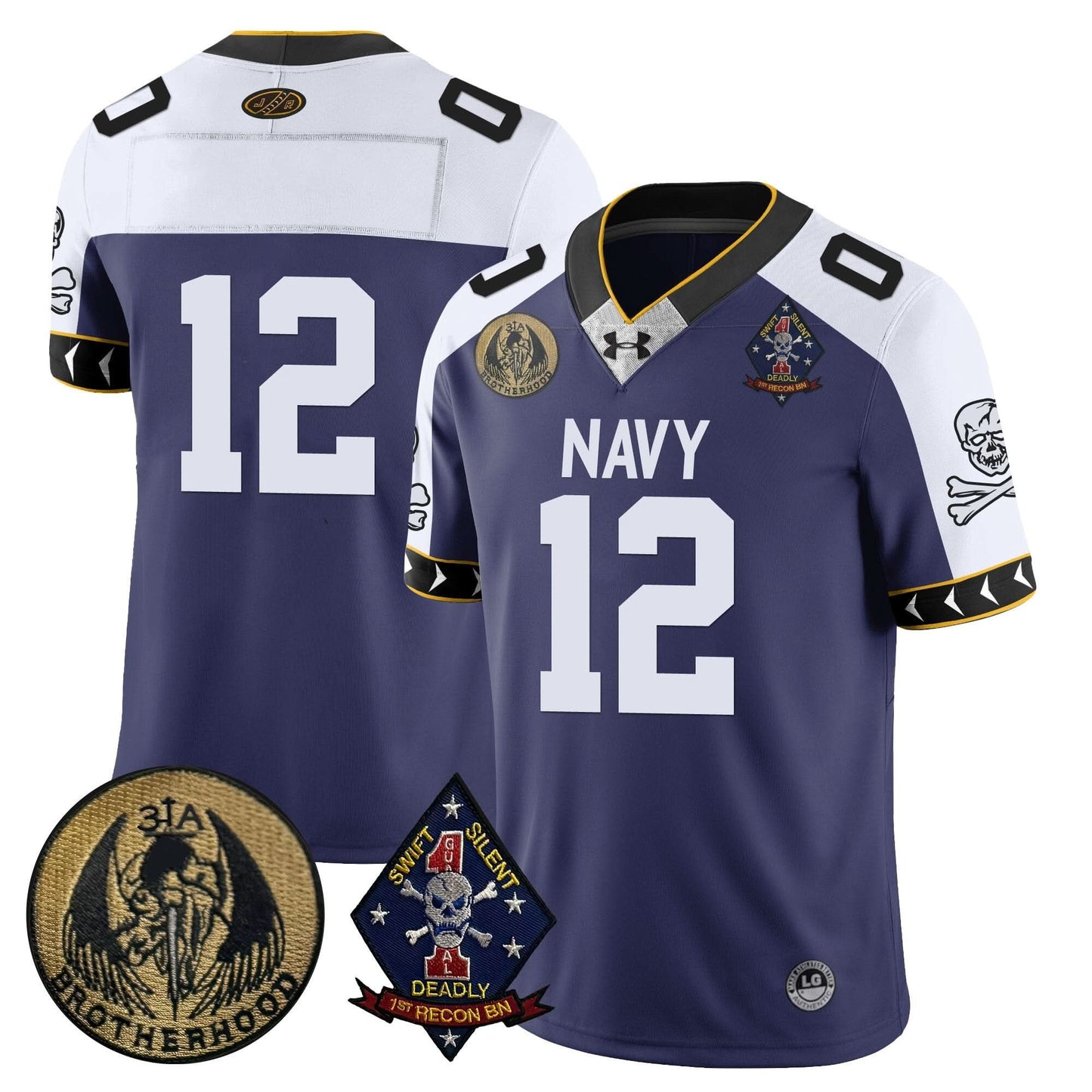 Navy Midshipmen Lacrosse Jolly Rogers Vapor Limited Jersey - All Stitched