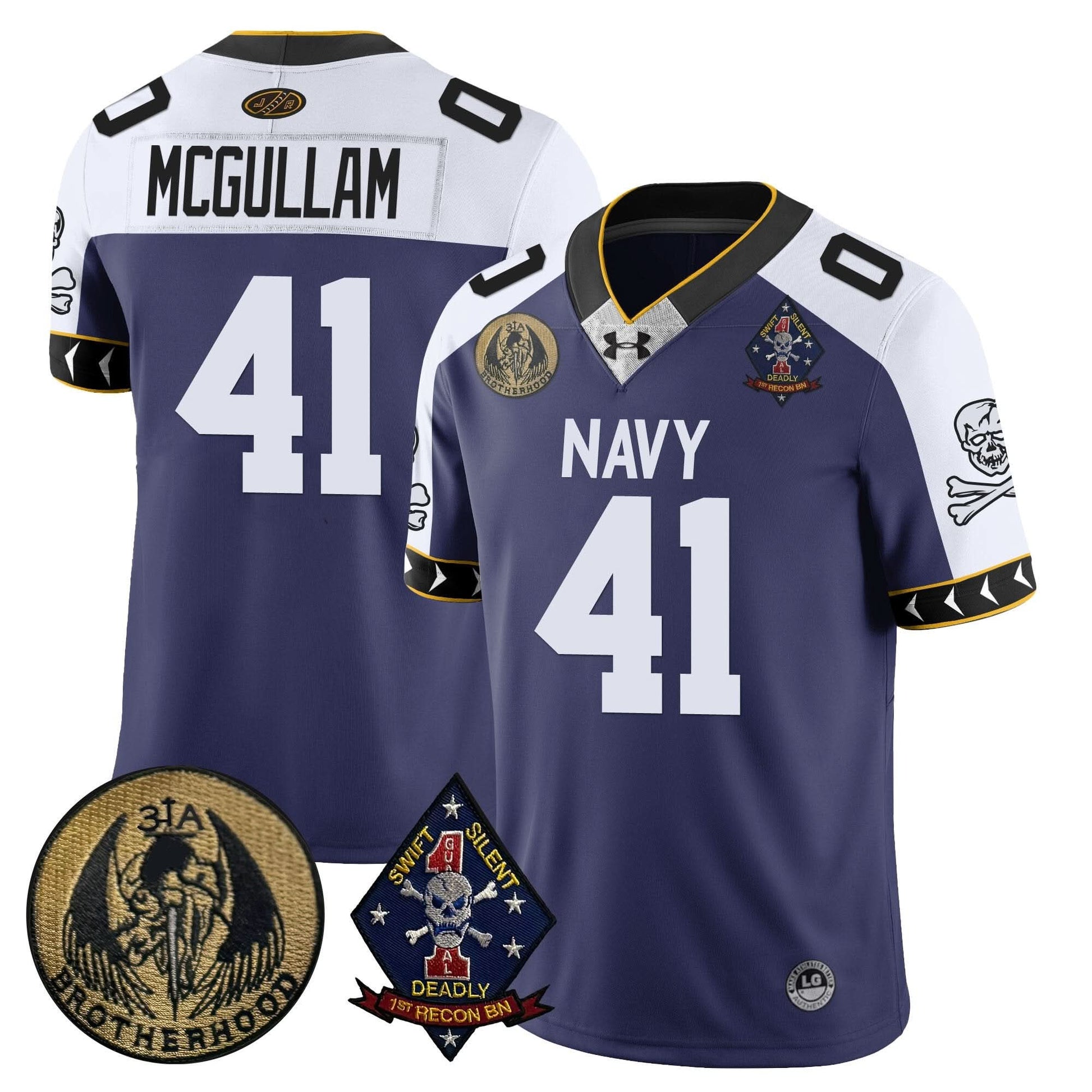 Navy Midshipmen Lacrosse Jolly Rogers Vapor Limited Jersey - All Stitched