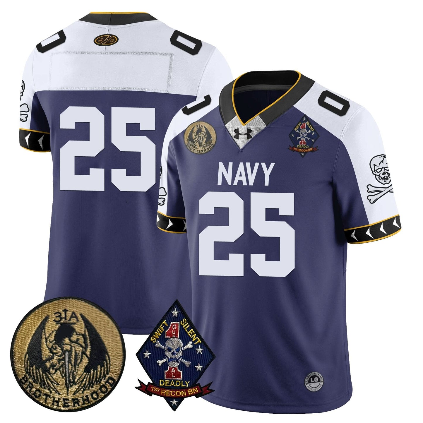 Navy Midshipmen Lacrosse Jolly Rogers Vapor Limited Jersey - All Stitched