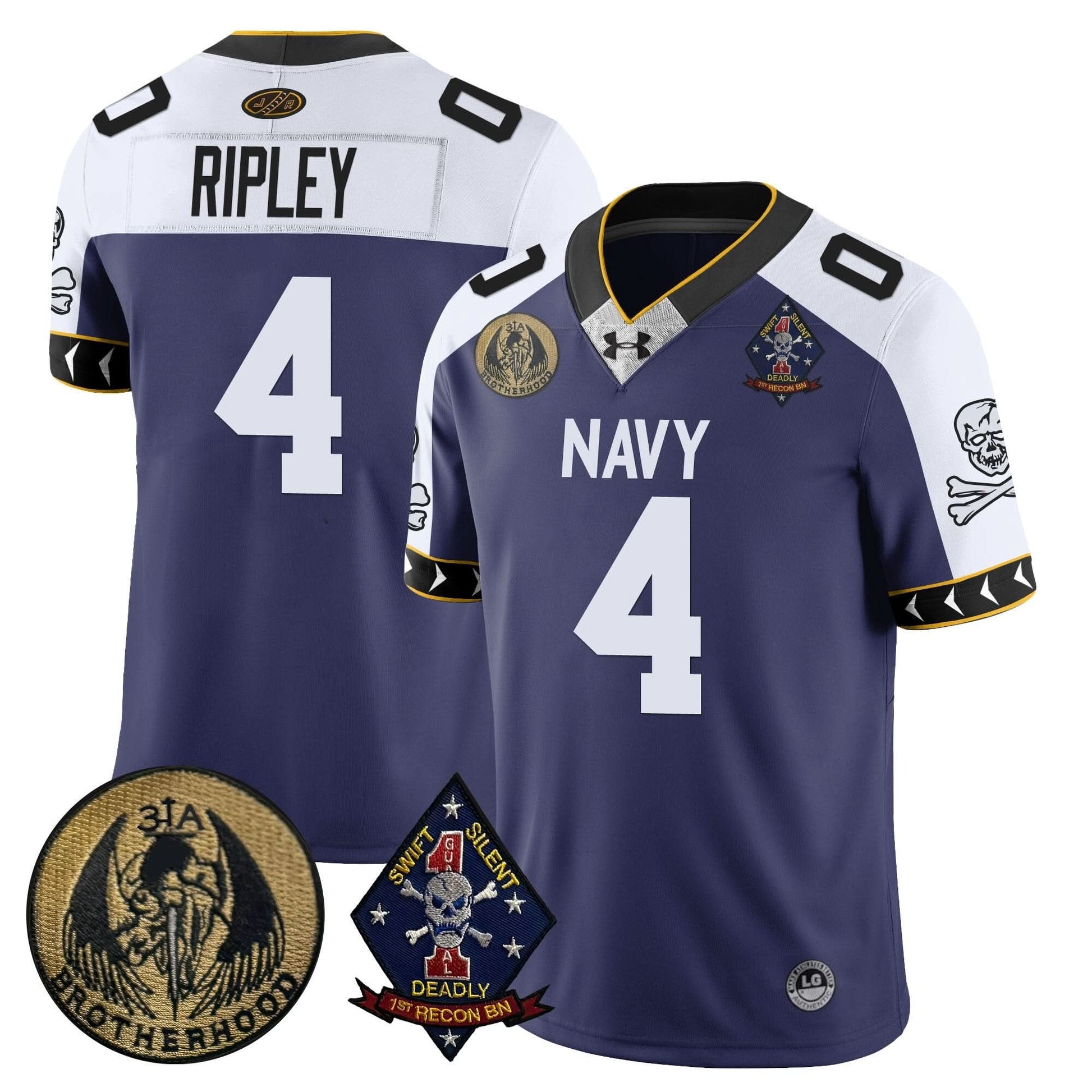 Navy Midshipmen Lacrosse Jolly Rogers Vapor Limited Jersey - All Stitched