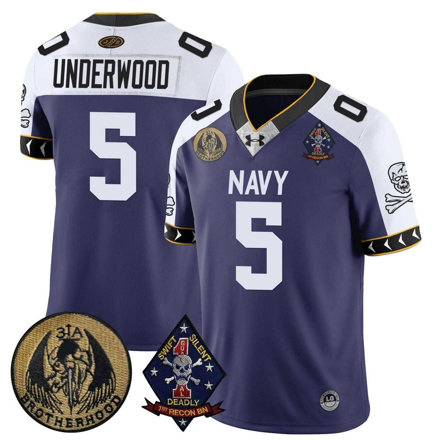 Navy Midshipmen Lacrosse Jolly Rogers Vapor Limited Jersey - All Stitched