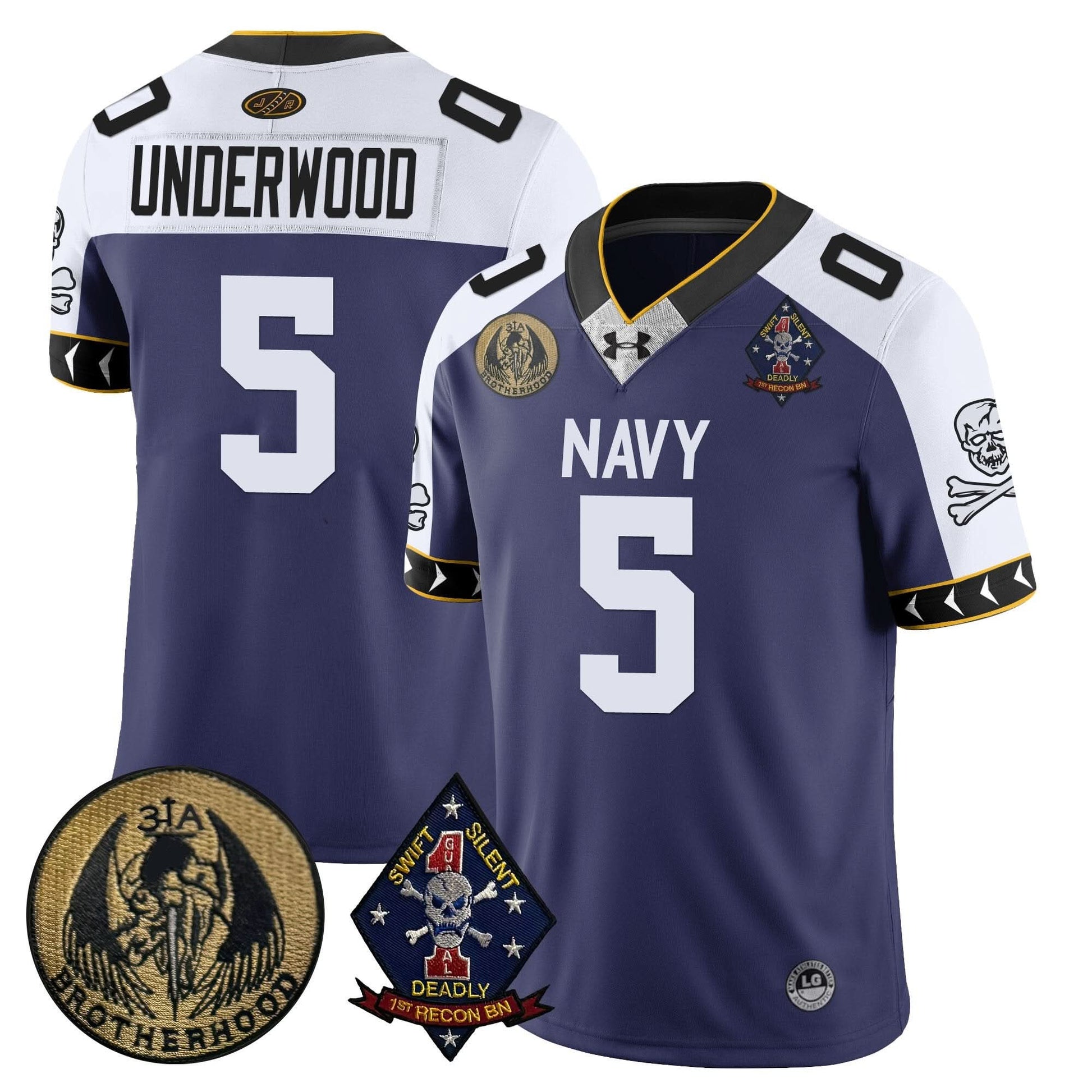 Navy Midshipmen Lacrosse Jolly Rogers Vapor Limited Jersey - All Stitched