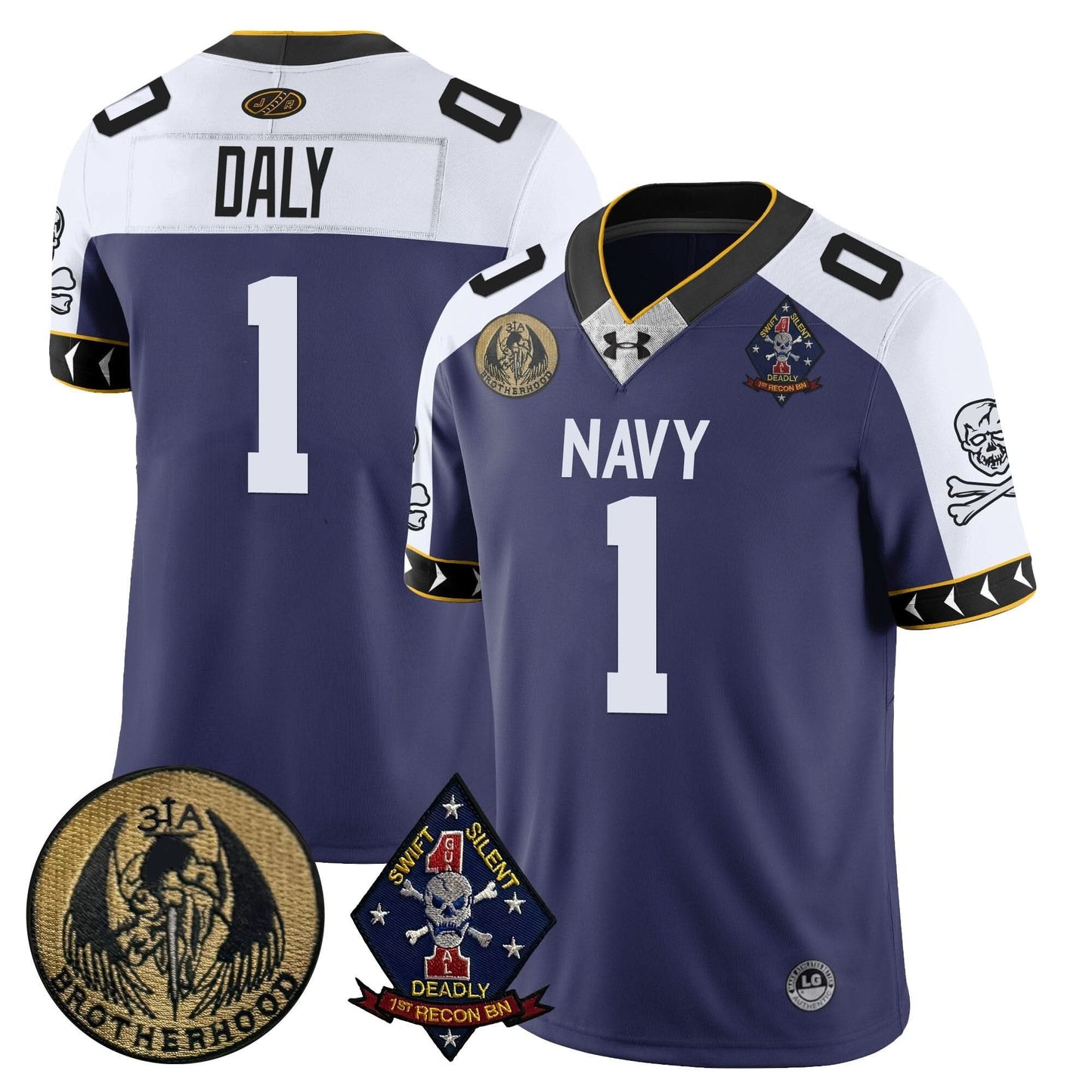 Navy Midshipmen Lacrosse Jolly Rogers Vapor Limited Jersey - All Stitched