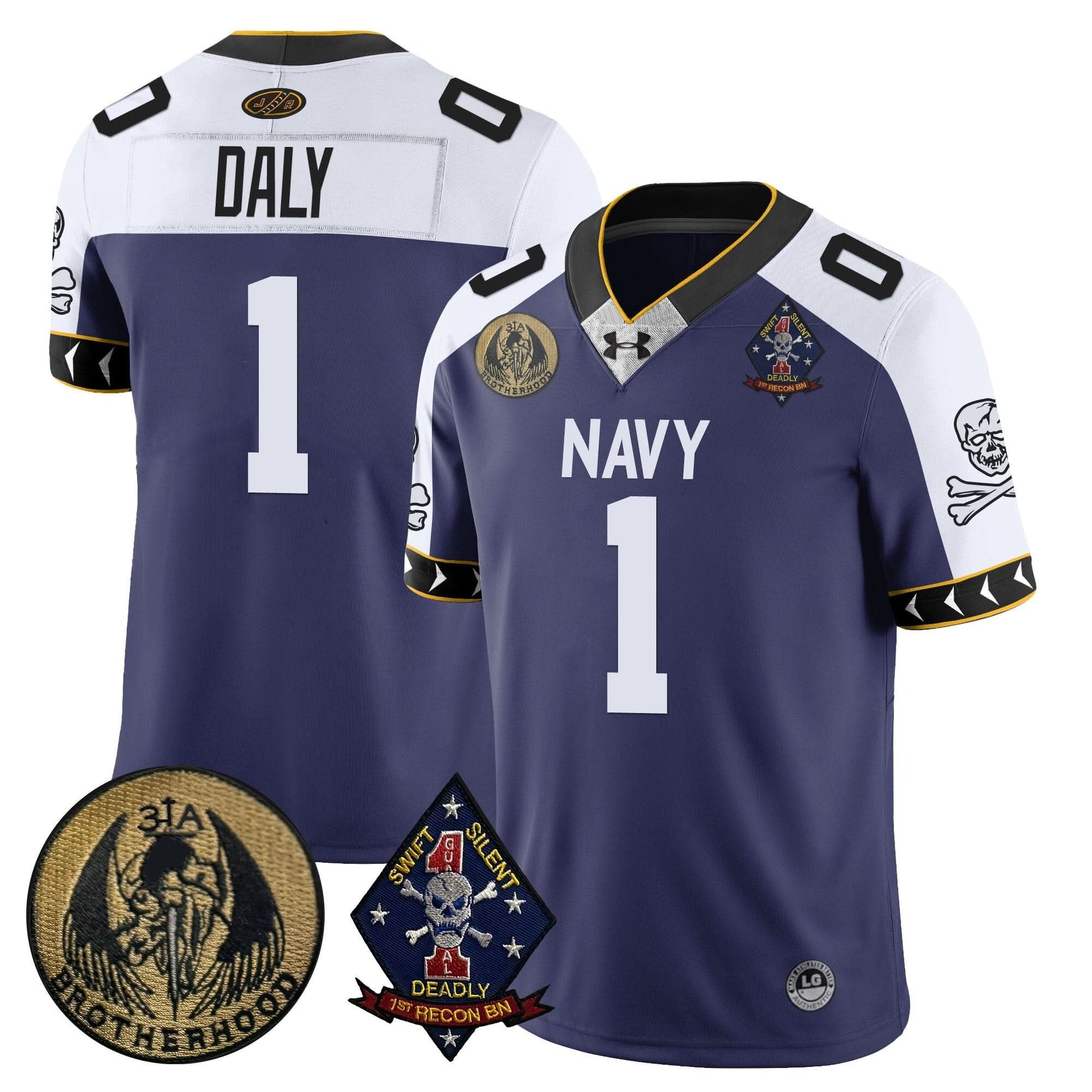 Navy Midshipmen Lacrosse Jolly Rogers Vapor Limited Jersey - All Stitched