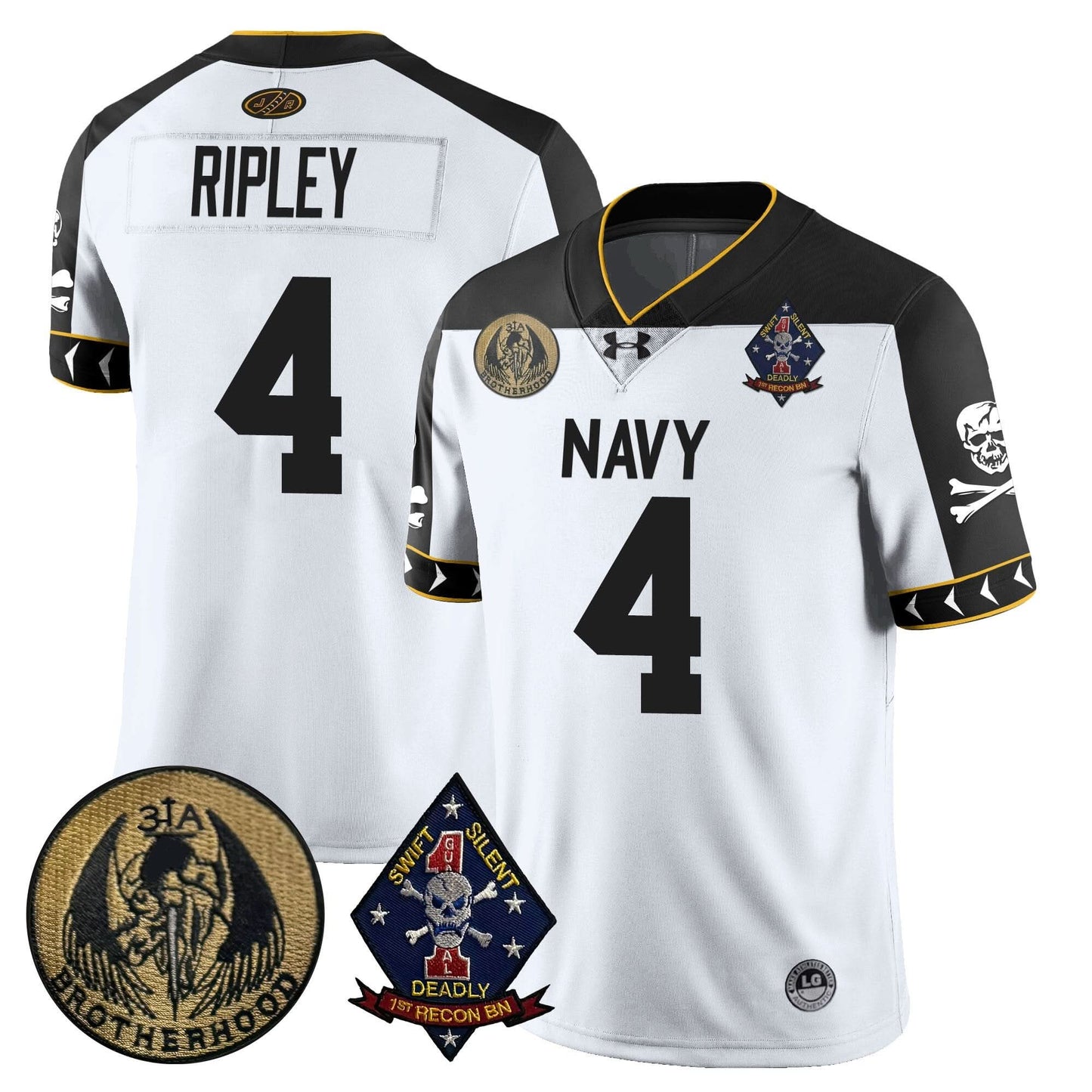 Navy Midshipmen Lacrosse Jolly Rogers Vapor Limited Jersey - All Stitched