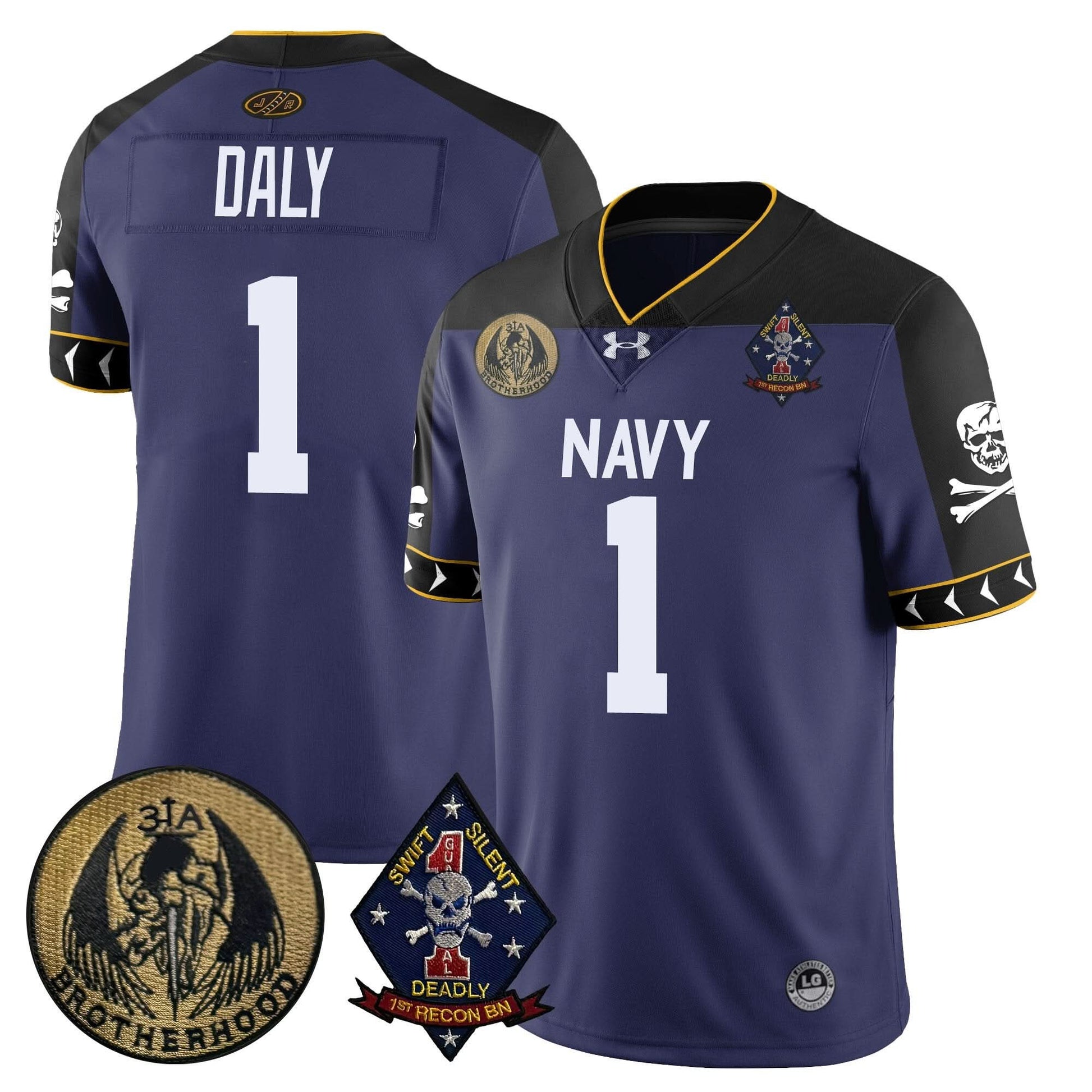 Navy Midshipmen Lacrosse Jolly Rogers Vapor Limited Jersey - All Stitched