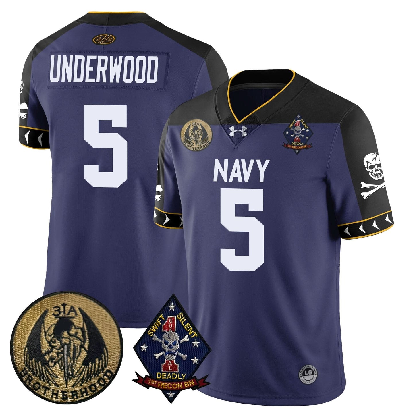 Navy Midshipmen Lacrosse Jolly Rogers Vapor Limited Jersey - All Stitched