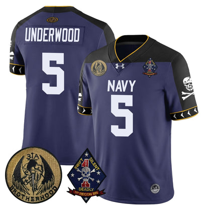 Navy Midshipmen Lacrosse Jolly Rogers Vapor Limited Jersey - All Stitched