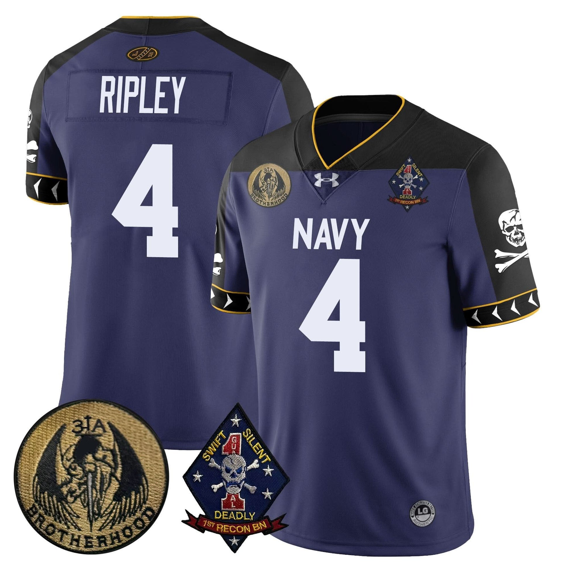 Navy Midshipmen Lacrosse Jolly Rogers Vapor Limited Jersey - All Stitched