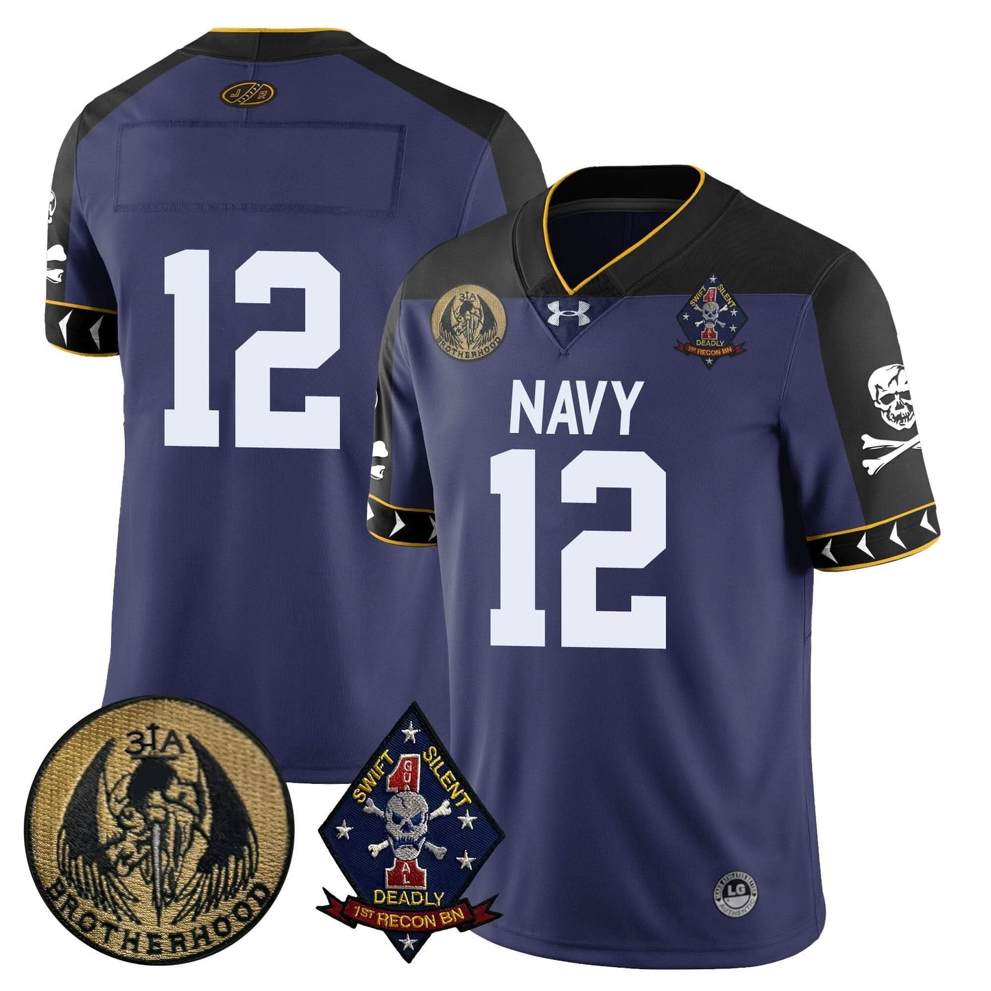 Navy Midshipmen Lacrosse Jolly Rogers Vapor Limited Jersey - All Stitched