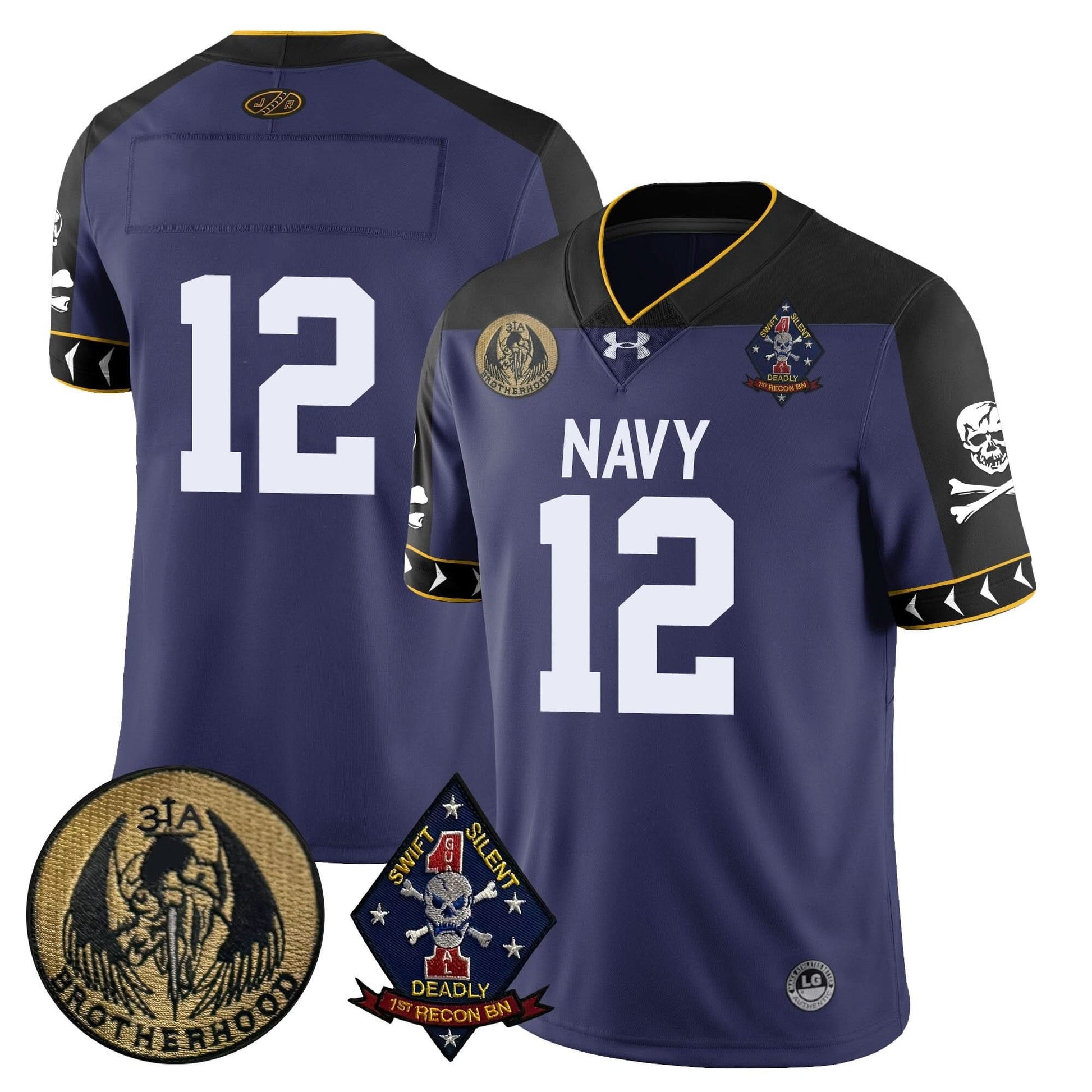 Navy Midshipmen Lacrosse Jolly Rogers Vapor Limited Jersey - All Stitched