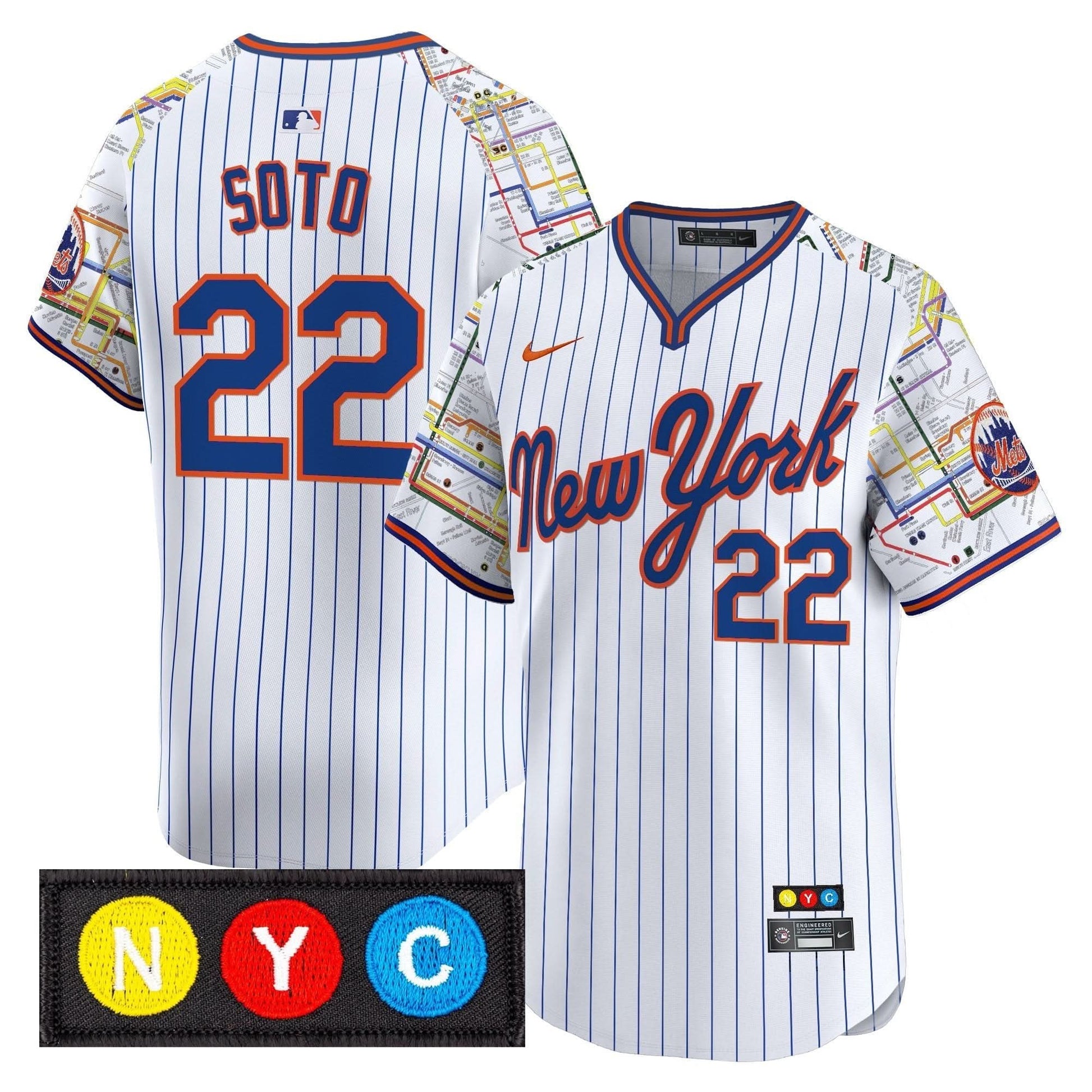 New York Mets Subway Style Vapor Premier Limited Jersey - Stitched