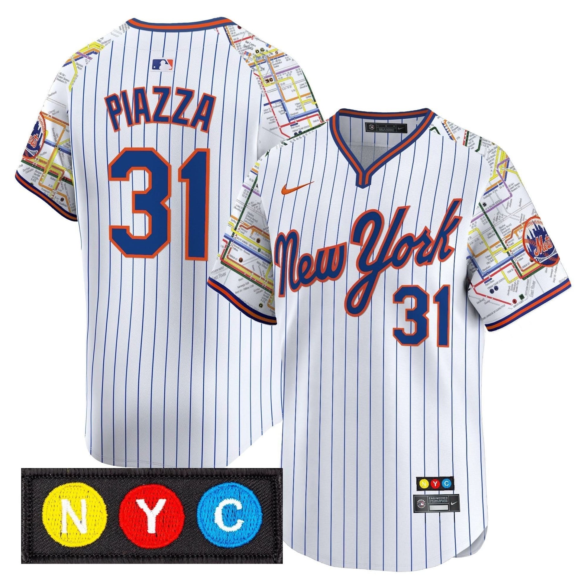 New York Mets Subway Style Vapor Premier Limited Jersey - Stitched