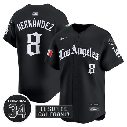 Dodgers Mexico 2025 LA Gothic Style Patch Vapor Premier Limited Jersey - All Stitched