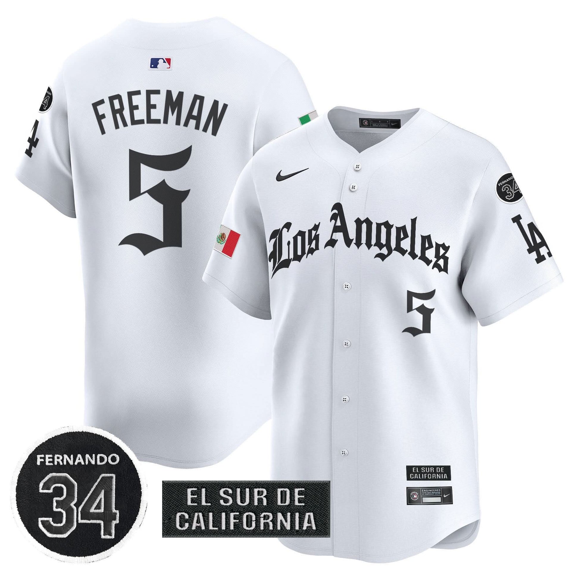 Dodgers Mexico 2025 LA Gothic Style Patch Vapor Premier Limited Jersey - All Stitched