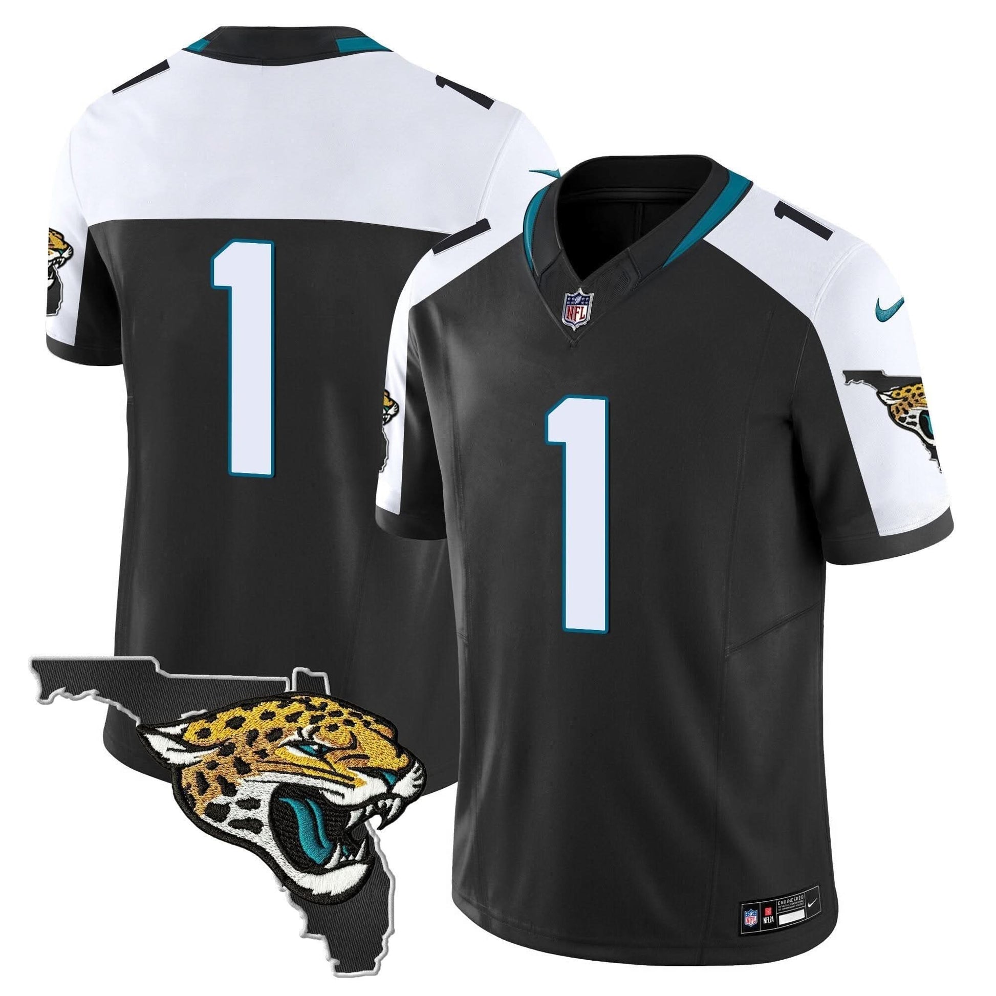 Jacksonville Jaguars Florida Patch Vapor Jersey - All Stitched