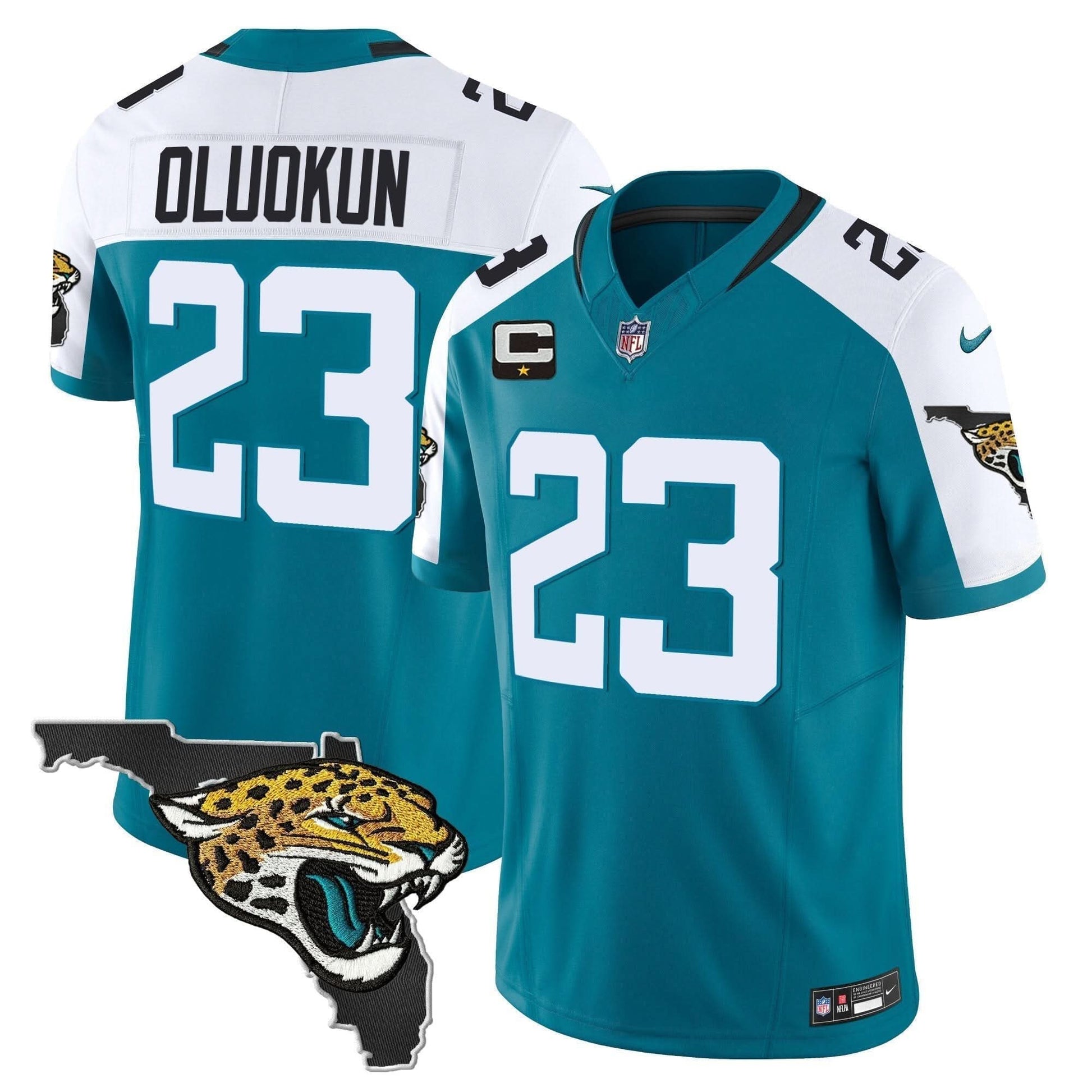 Jacksonville Jaguars Florida Patch Vapor Jersey - All Stitched
