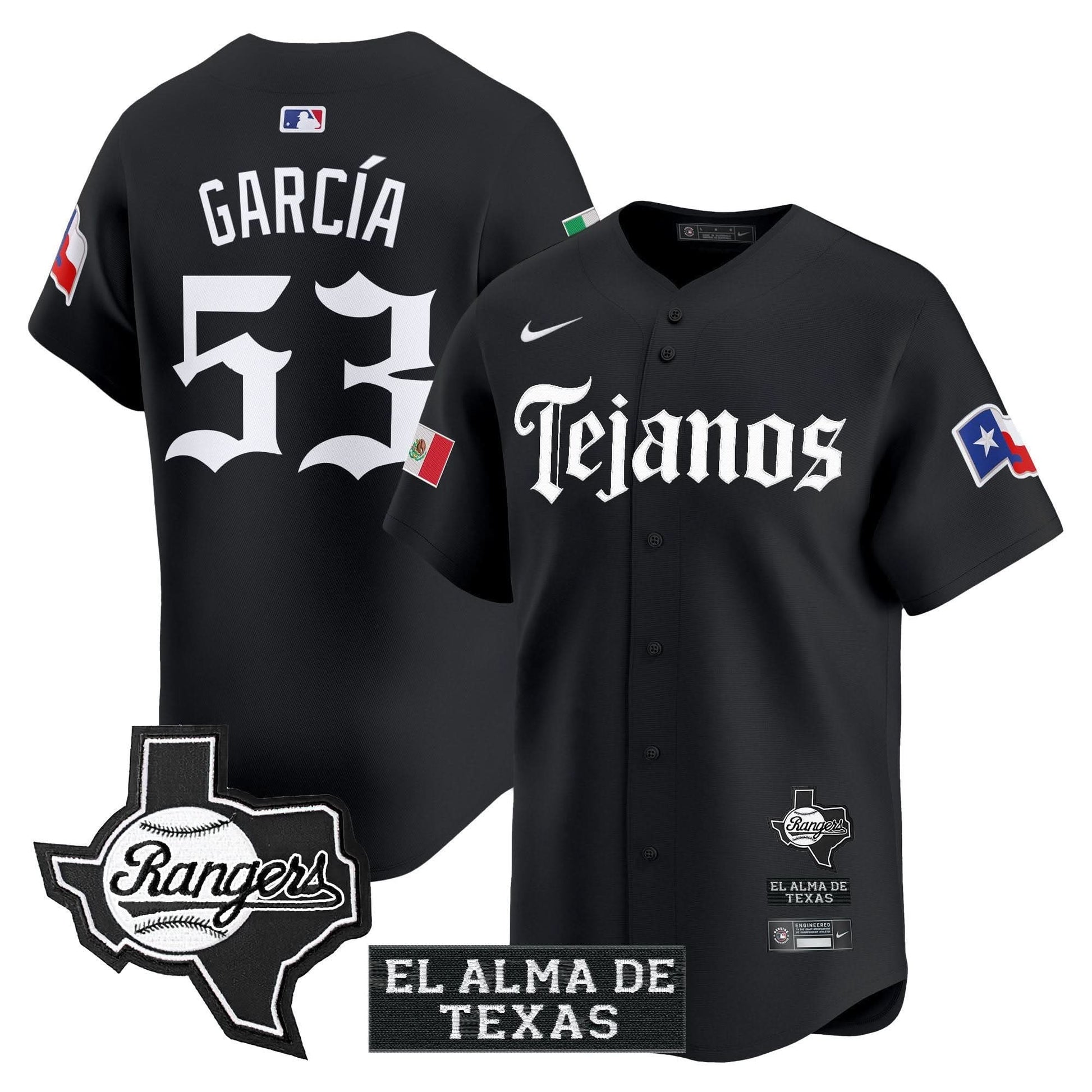 Texas Rangers Mexico Tejano Barrio Style Vapor Premier Limited Jersey - All Stitched