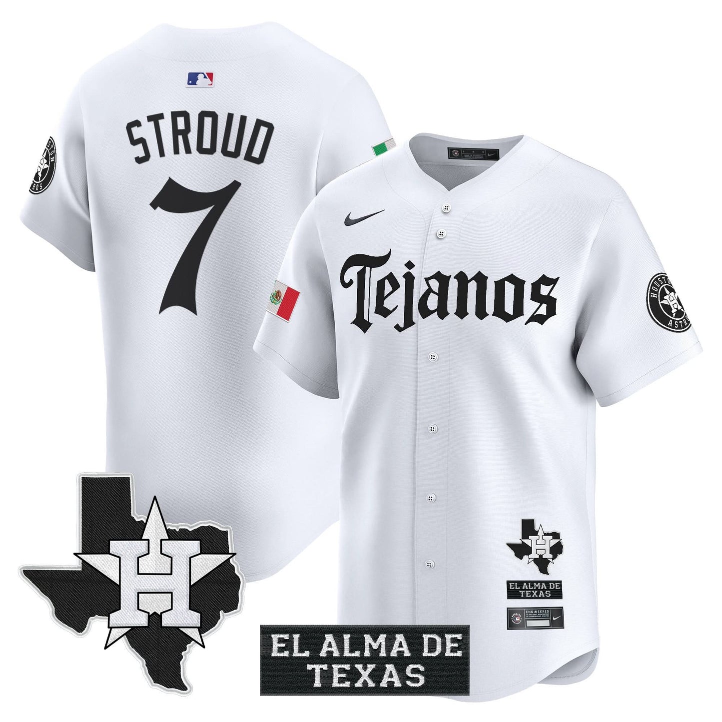 Houston Astros Mexico Tejano Barrio Style Vapor Premier Limited Jersey - All Stitched