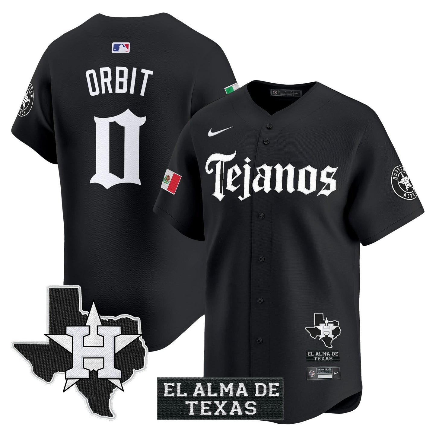 Houston Astros Mexico Tejano Barrio Style Vapor Premier Limited Jersey - All Stitched