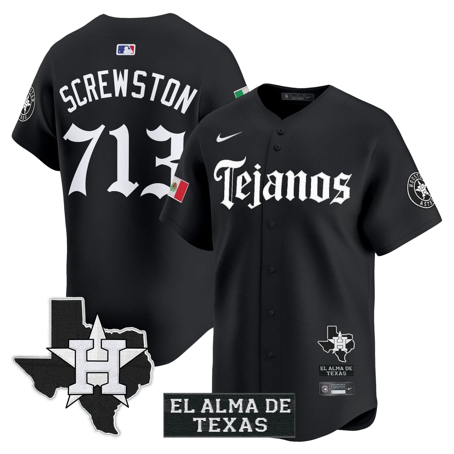 Houston Astros Mexico Tejano Barrio Style Vapor Premier Limited Jersey - All Stitched