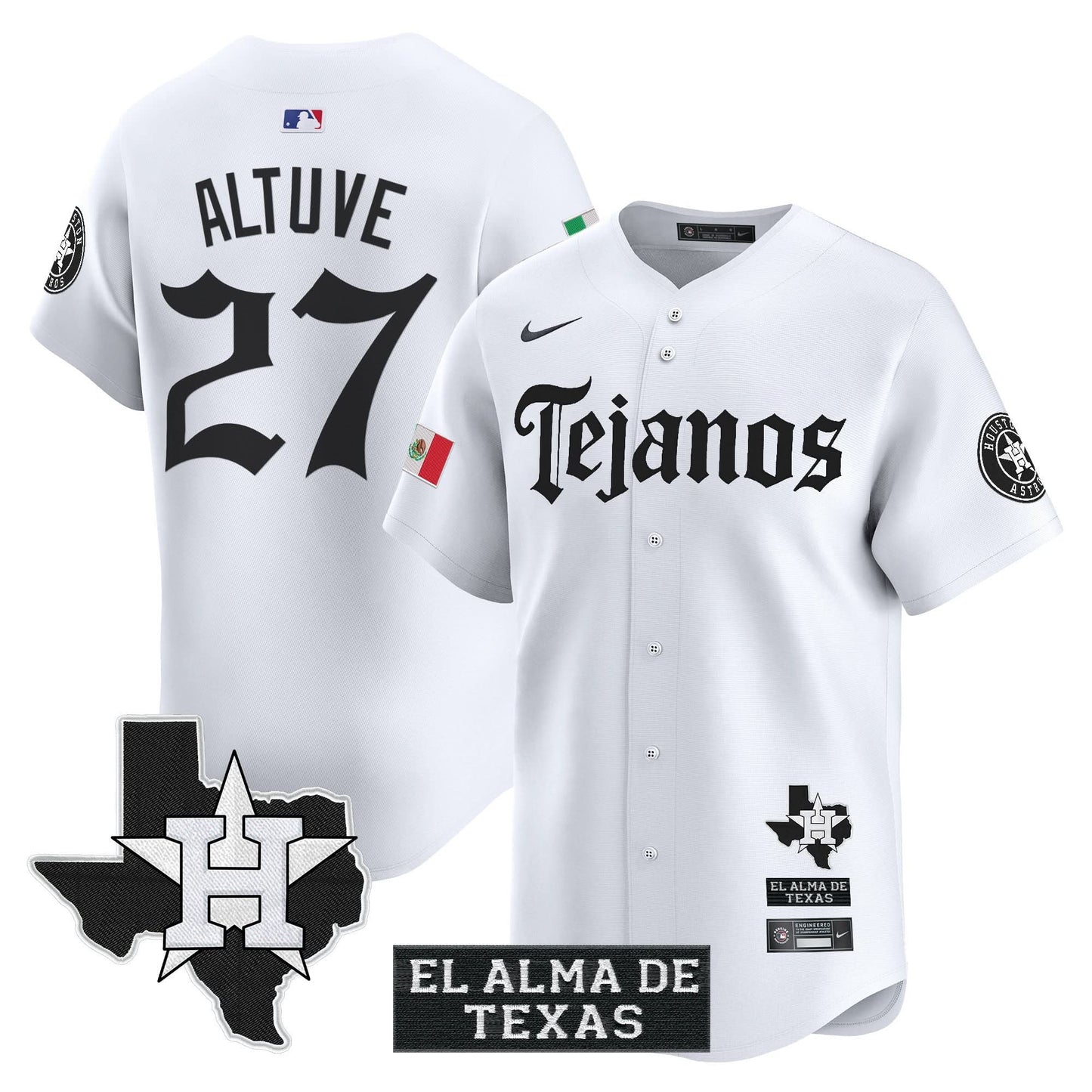 Houston Astros Mexico Tejano Barrio Style Vapor Premier Limited Jersey - All Stitched