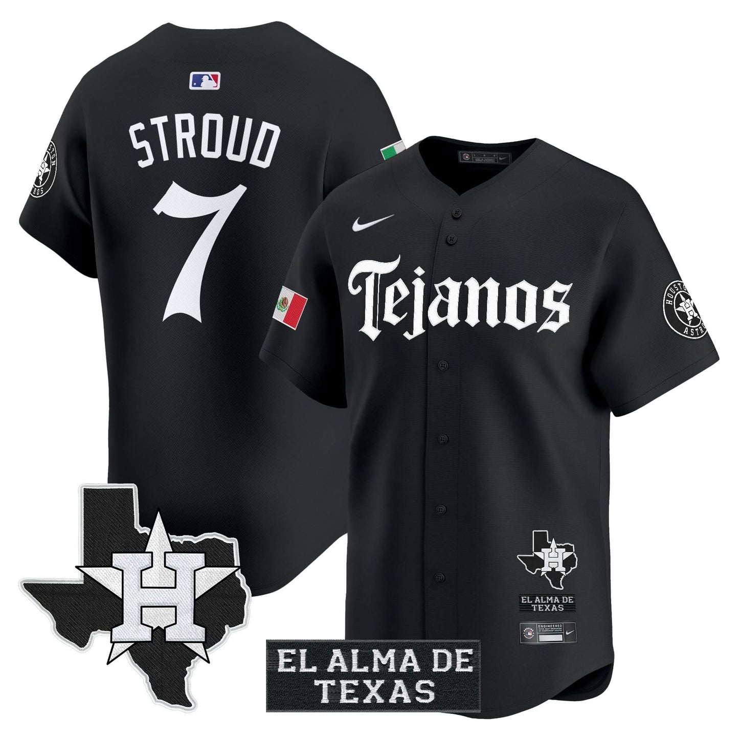 Houston Astros Mexico Tejano Barrio Style Vapor Premier Limited Jersey - All Stitched