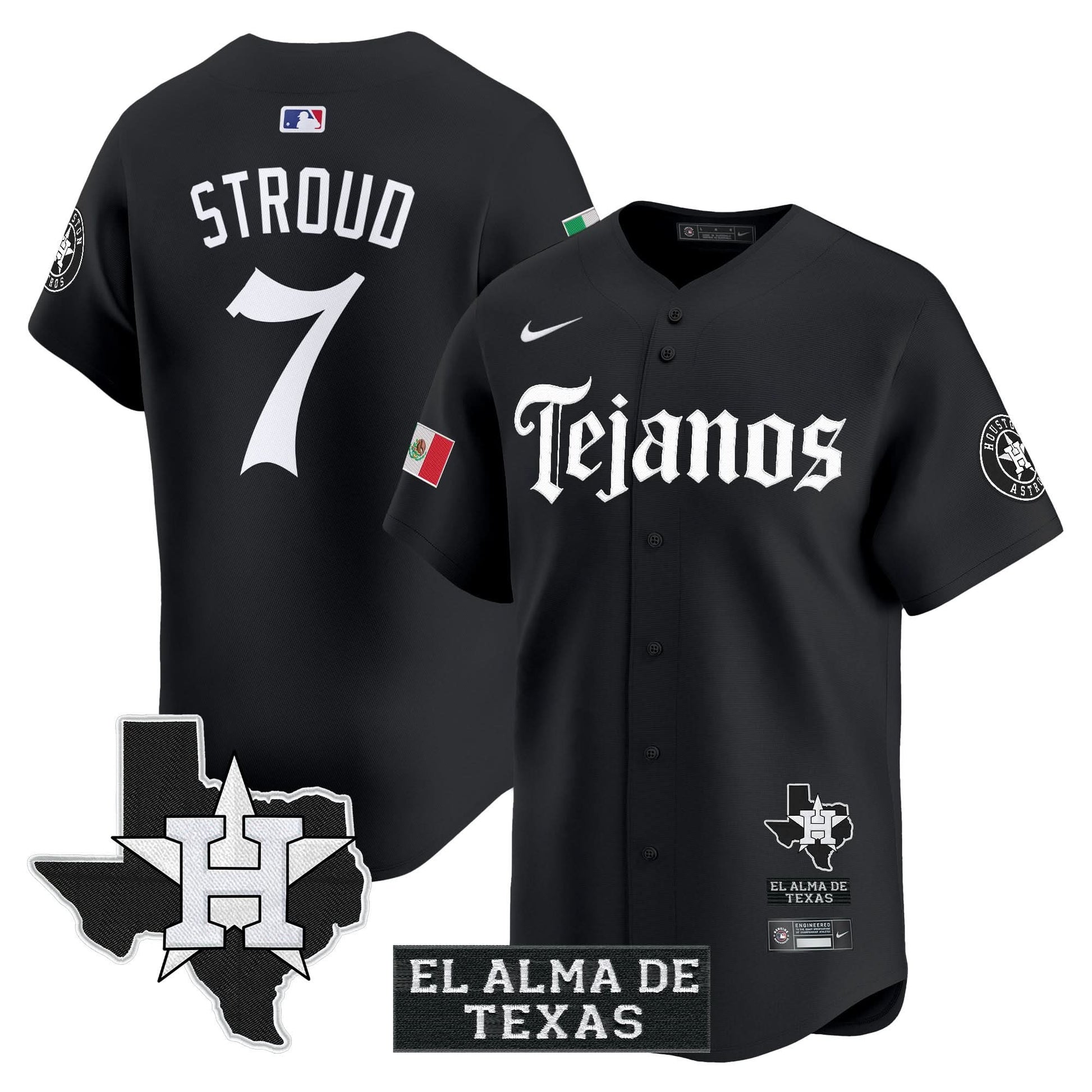 Houston Astros Mexico Tejano Barrio Style Vapor Premier Limited Jersey - All Stitched