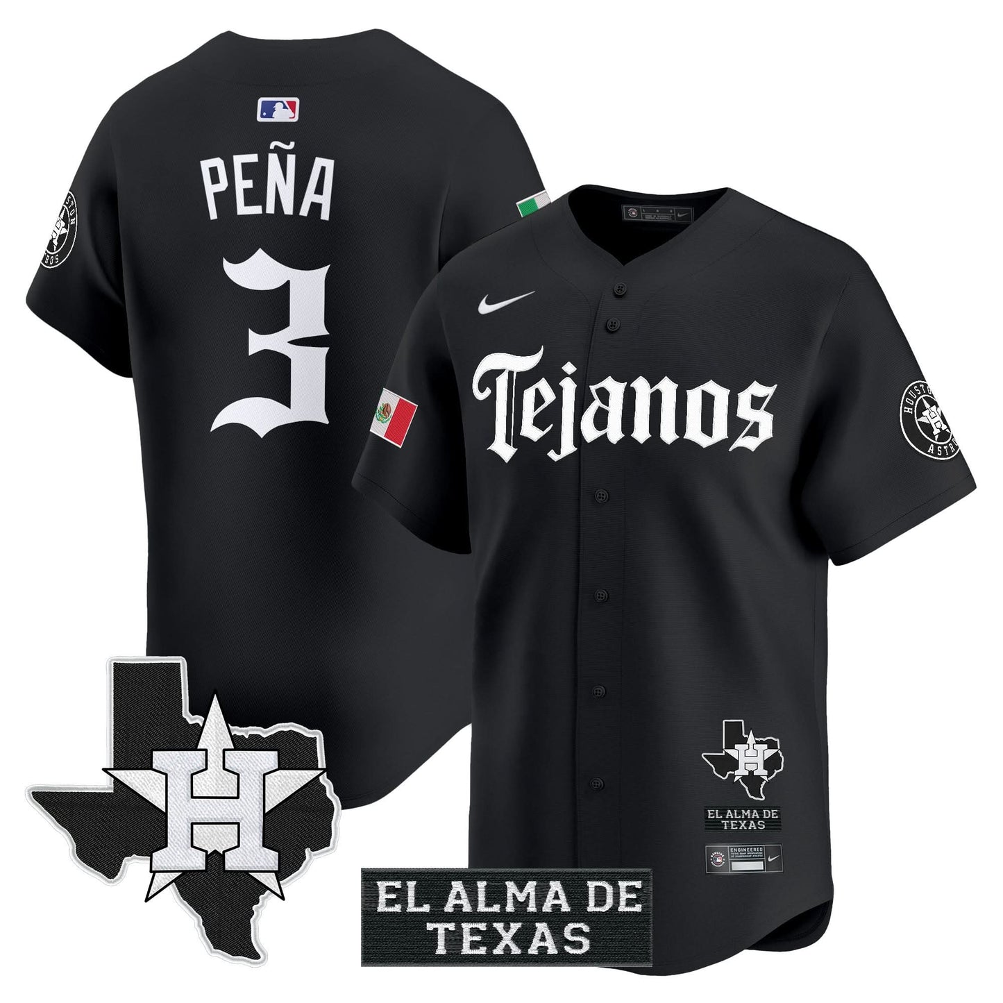 Houston Astros Mexico Tejano Barrio Style Vapor Premier Limited Jersey - All Stitched