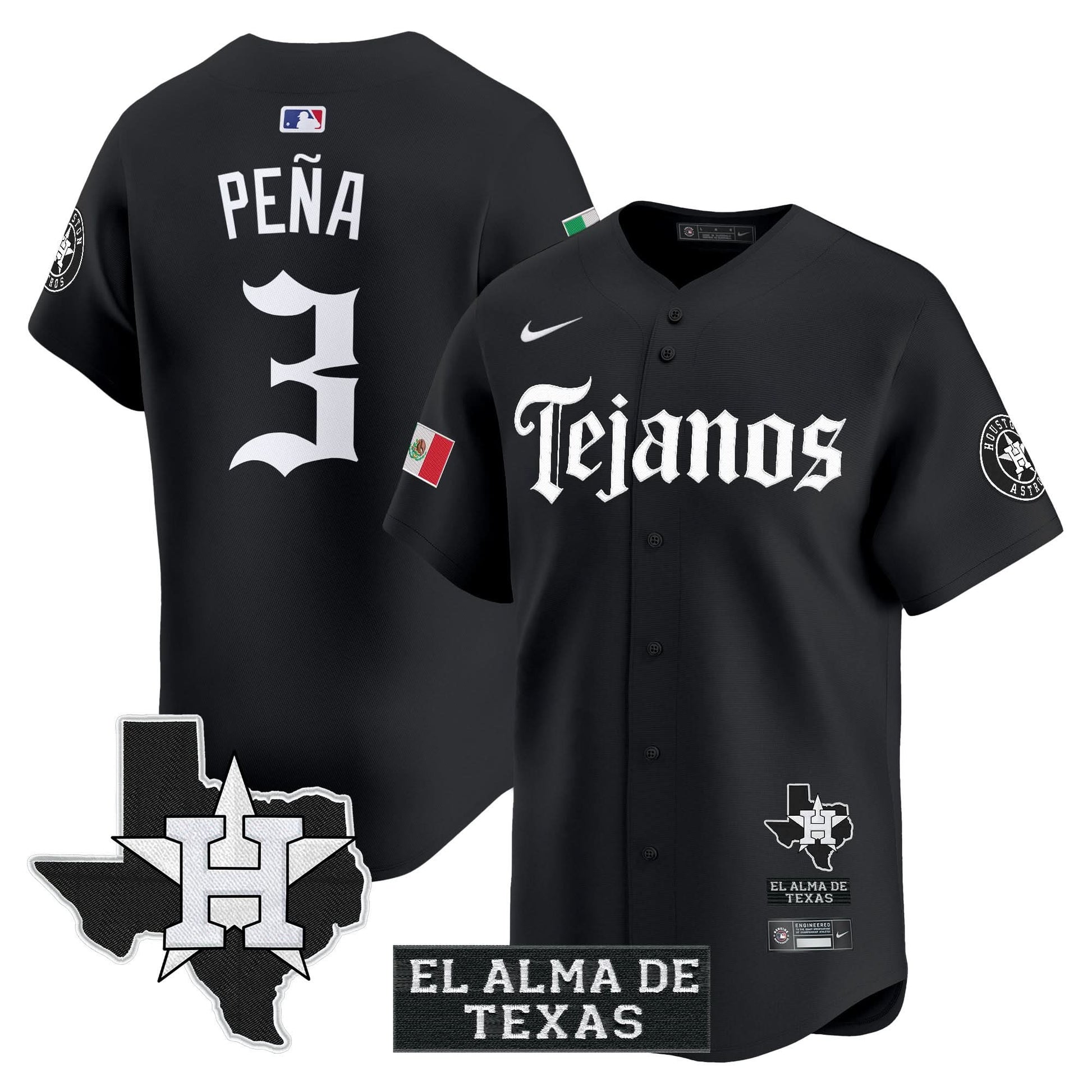 Houston Astros Mexico Tejano Barrio Style Vapor Premier Limited Jersey - All Stitched