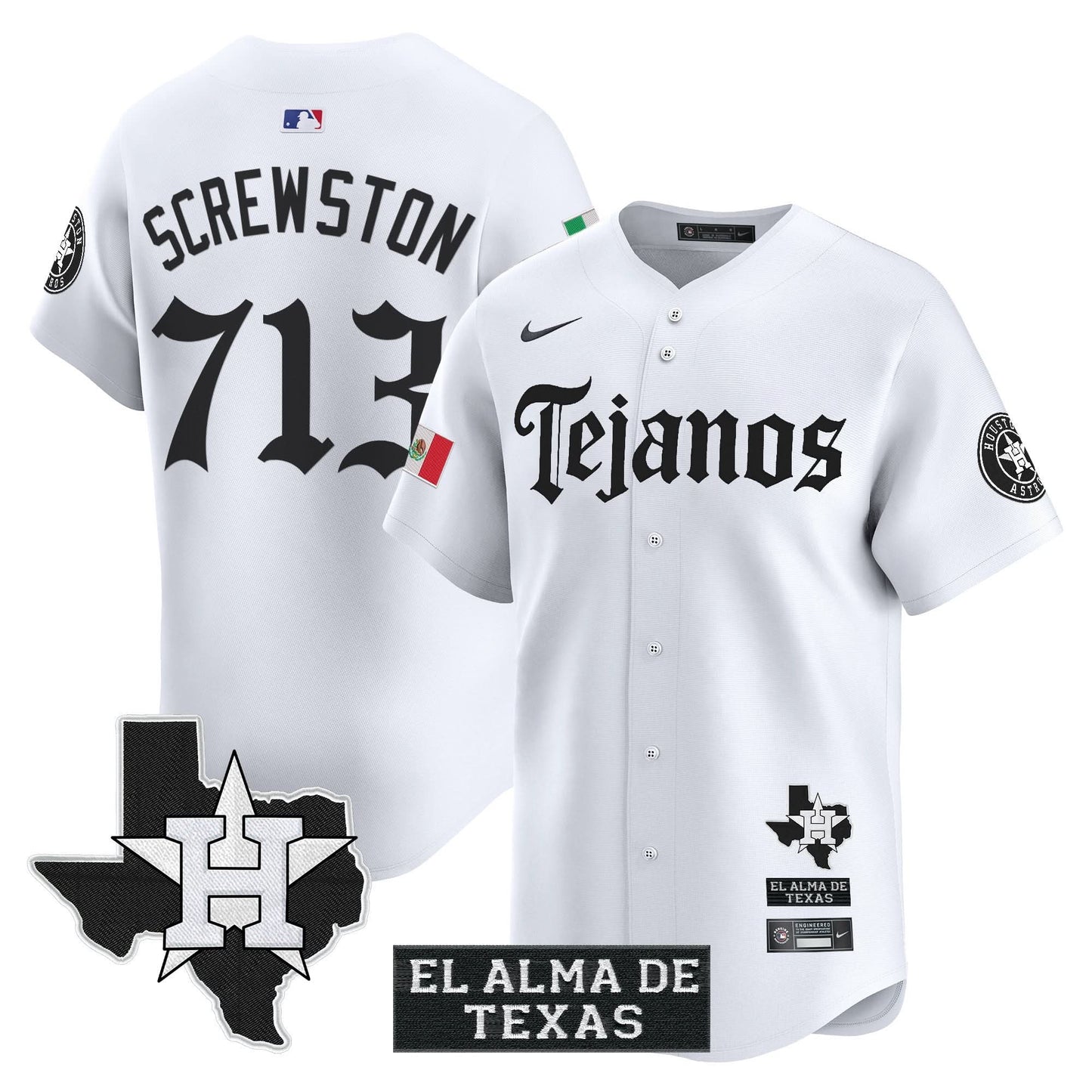 Houston Astros Mexico Tejano Barrio Style Vapor Premier Limited Jersey - All Stitched