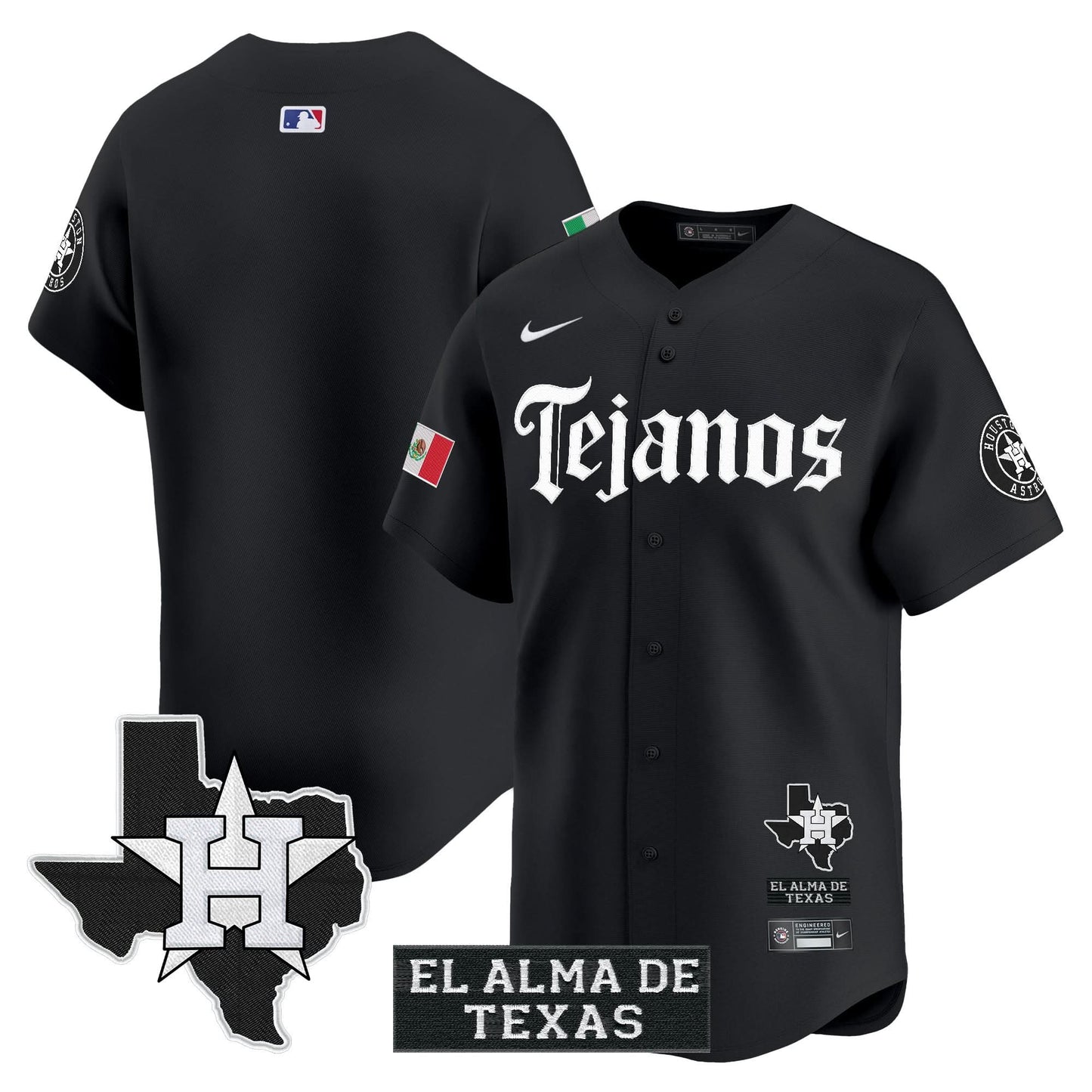 Houston Astros Mexico Tejano Barrio Style Vapor Premier Limited Jersey - All Stitched