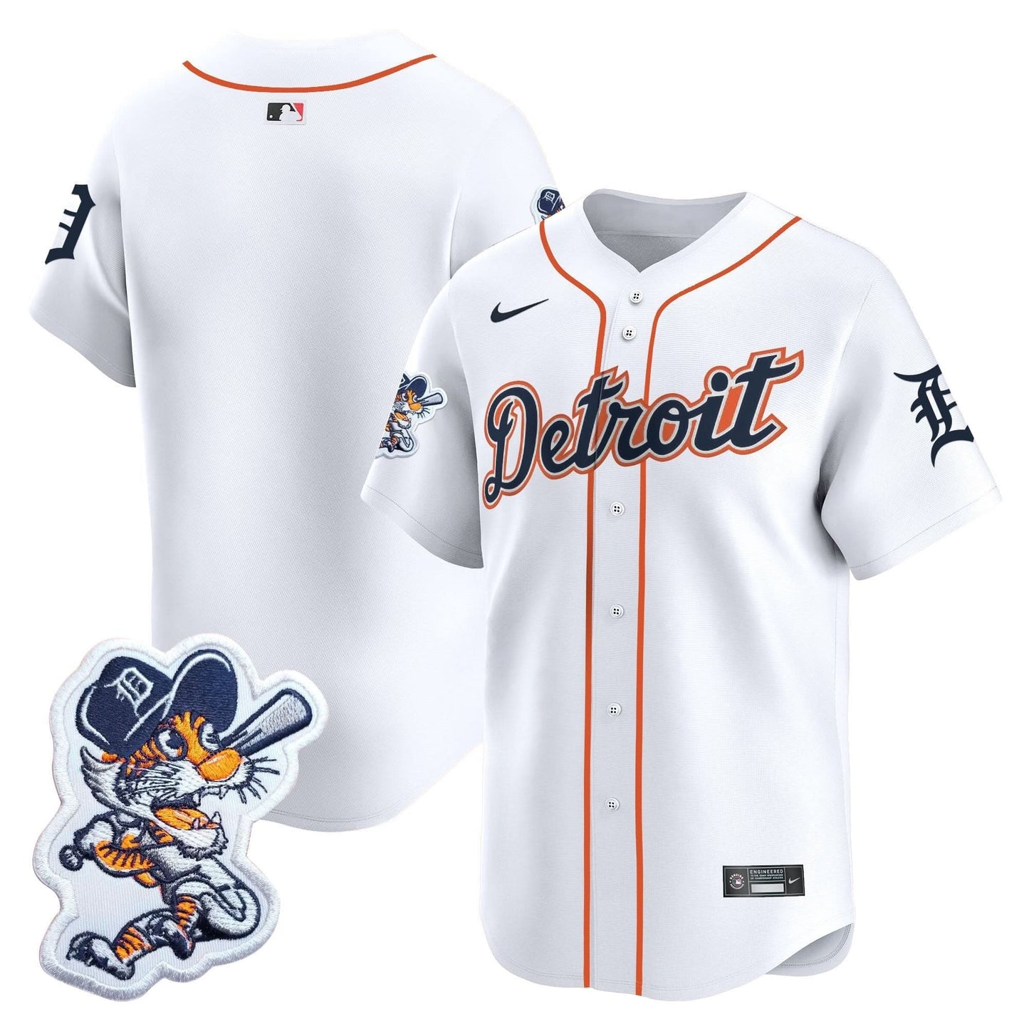 Detroit Tigers Paws Patch Vapor Premier Limited Jersey - All Stitched
