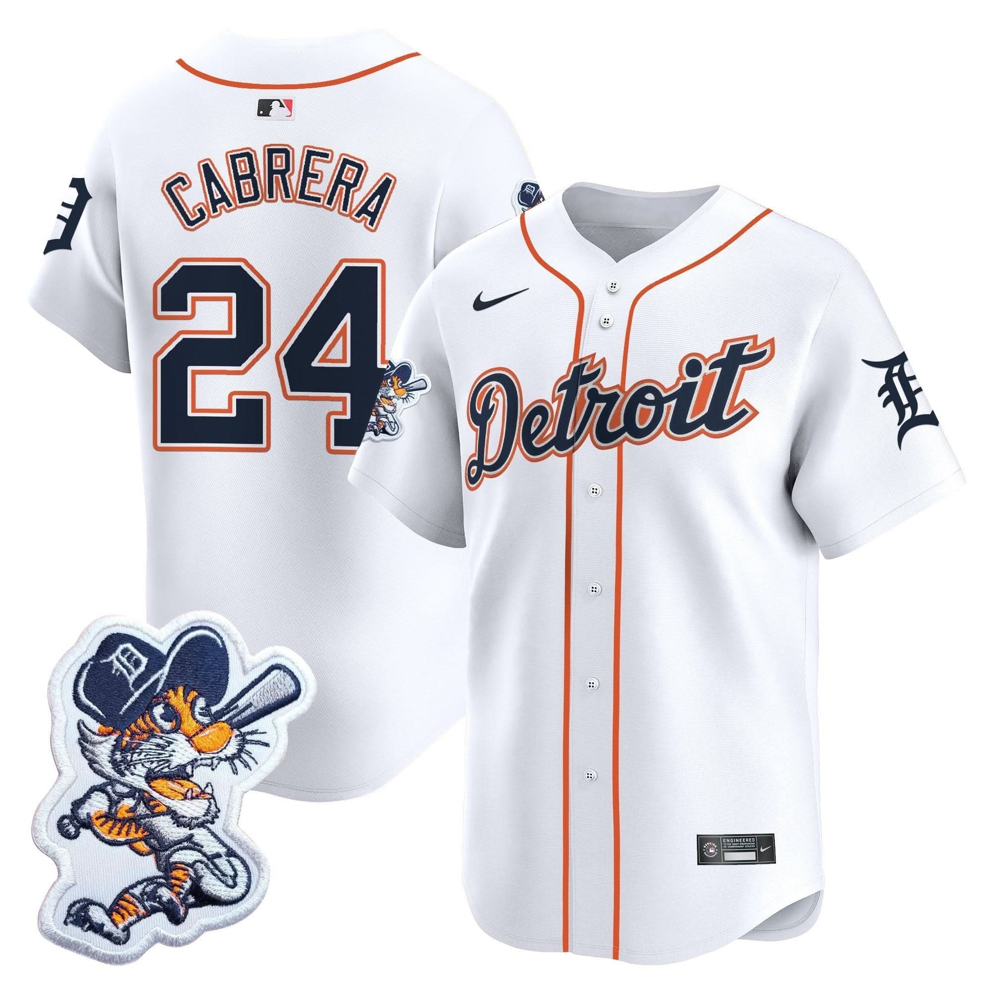 Detroit Tigers Paws Patch Vapor Premier Limited Jersey - All Stitched