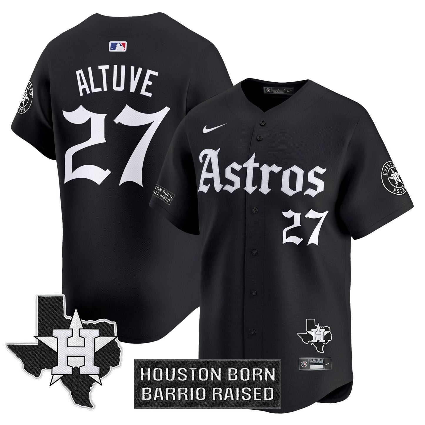 Houston Astros 'Gothic Edition' Vapor Premier Limited Jersey - All Stitched